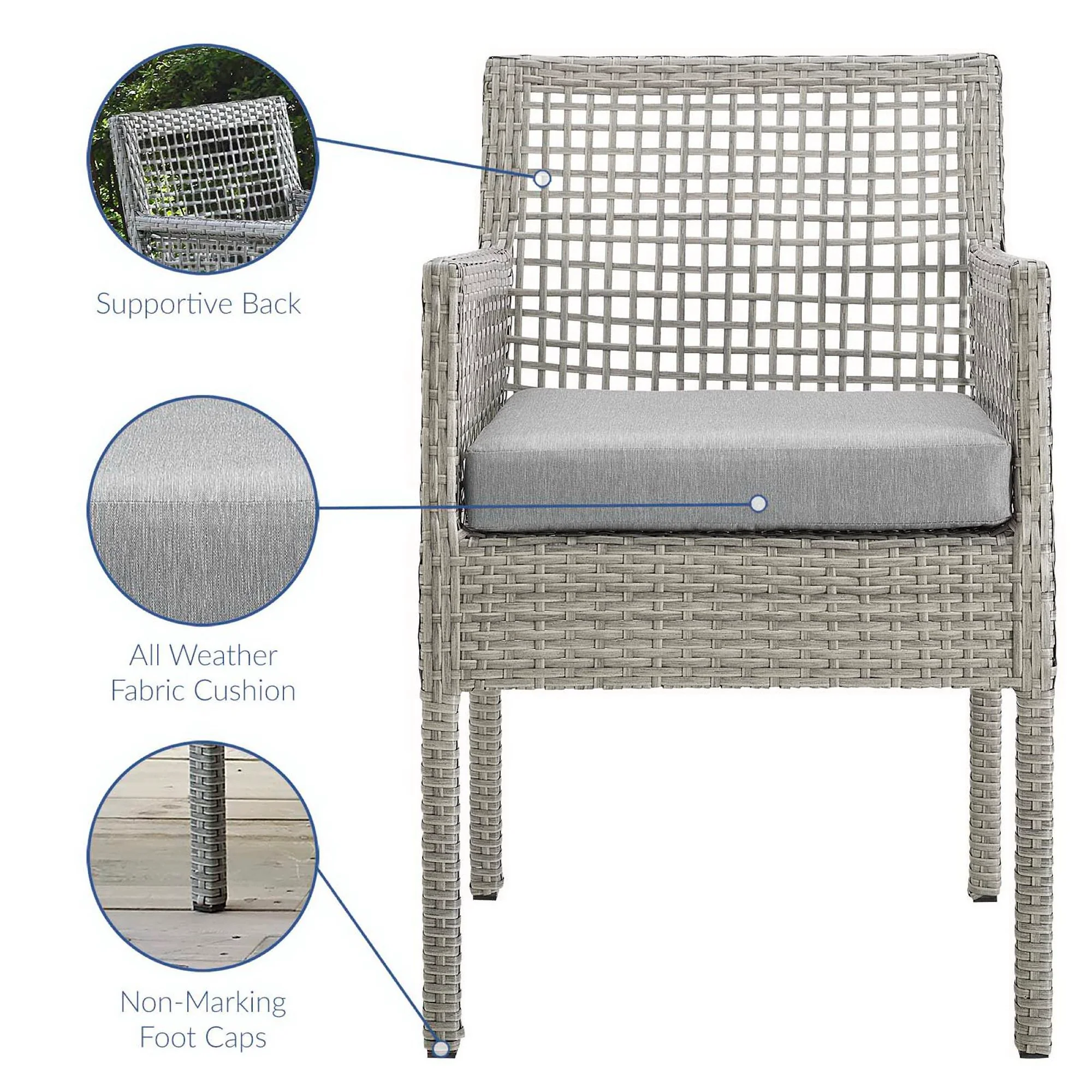 Aura Outdoor Patio Wicker Rattan Dining Armchair by Modway - Image 19