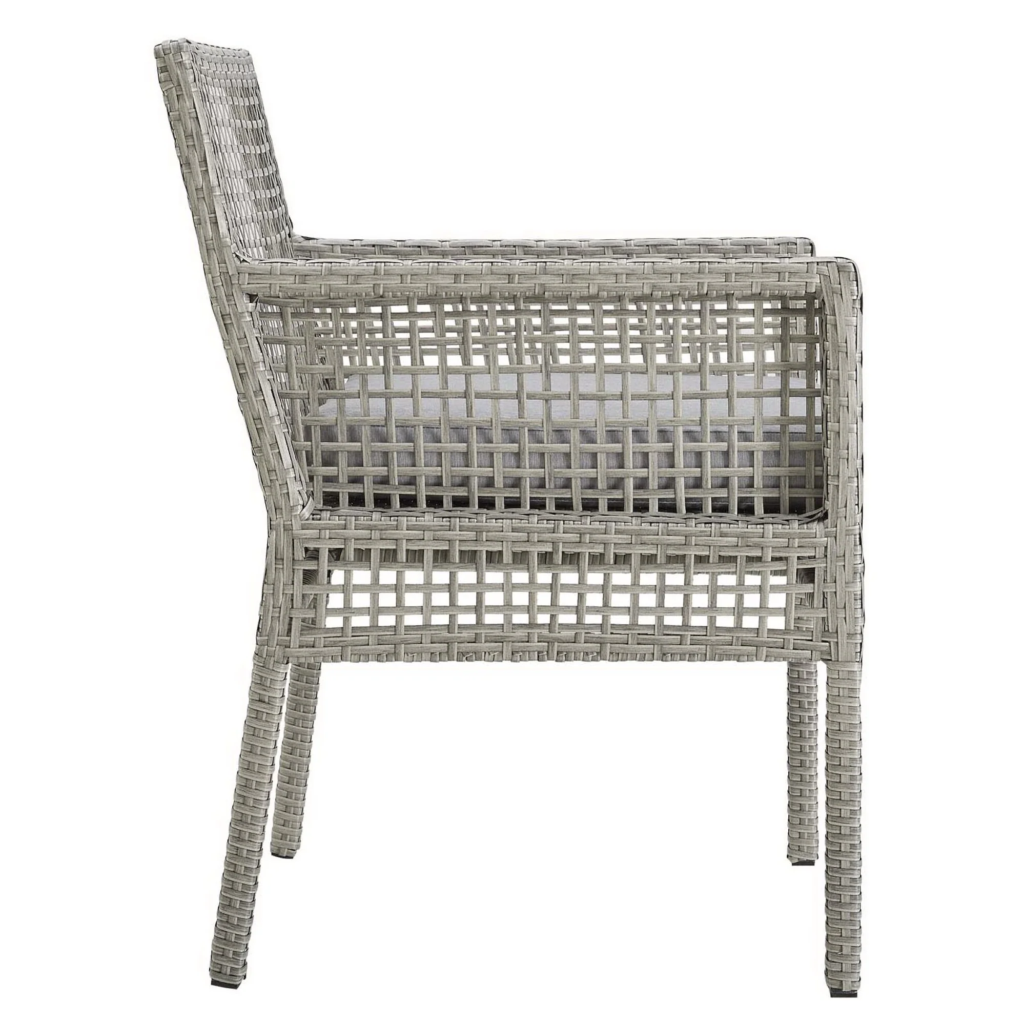 Aura Outdoor Patio Wicker Rattan Dining Armchair Set of 2 - Image 12