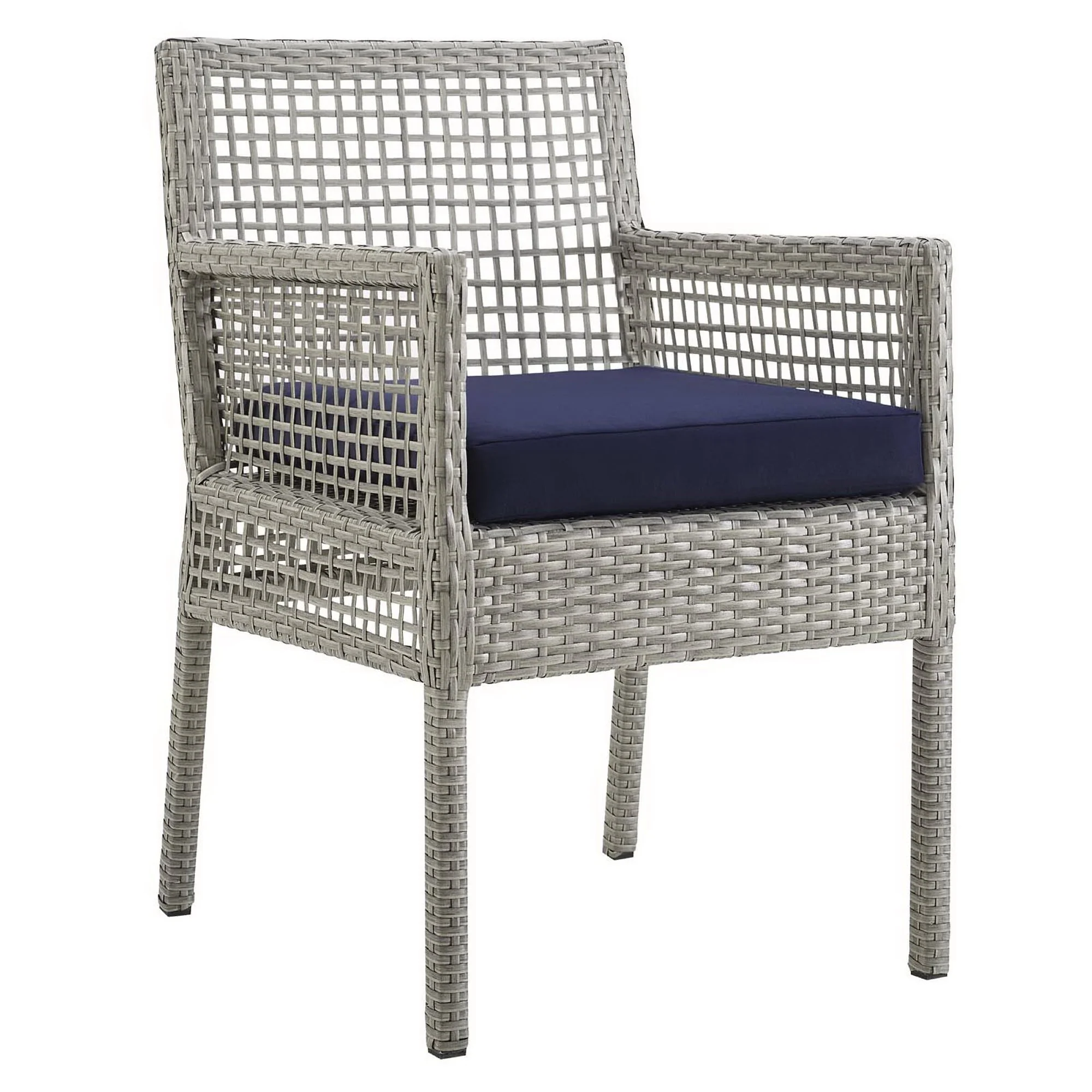 Aura Outdoor Patio Wicker Rattan Dining Armchair Set of 2 - Image 13