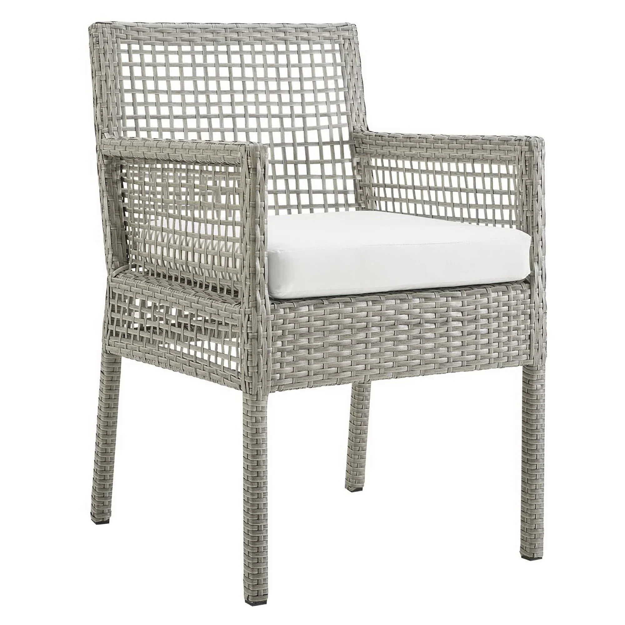 Aura Outdoor Patio Wicker Rattan Dining Armchair Set of 2 - Image 3