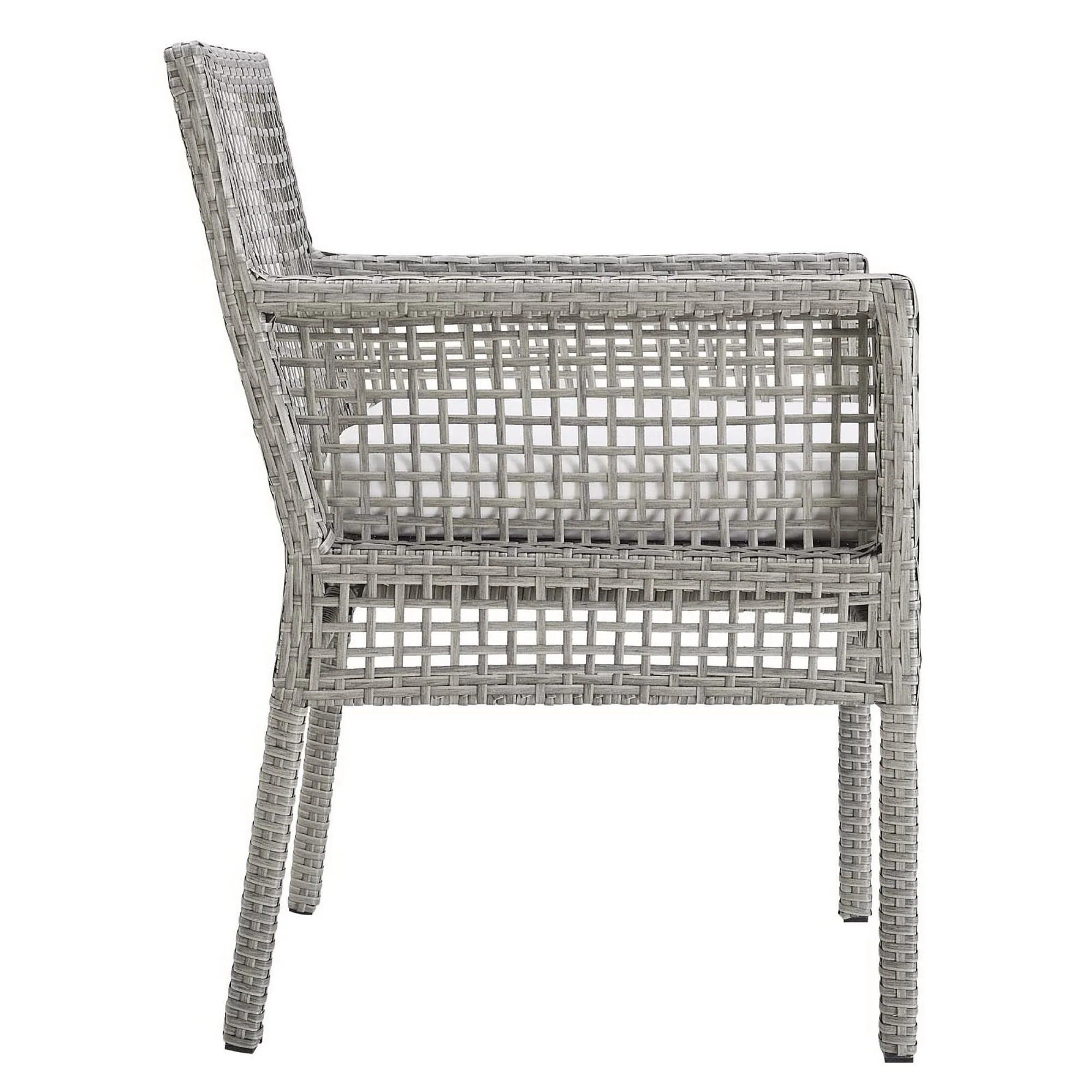Aura Outdoor Patio Wicker Rattan Dining Armchair Set of 2 - Image 4