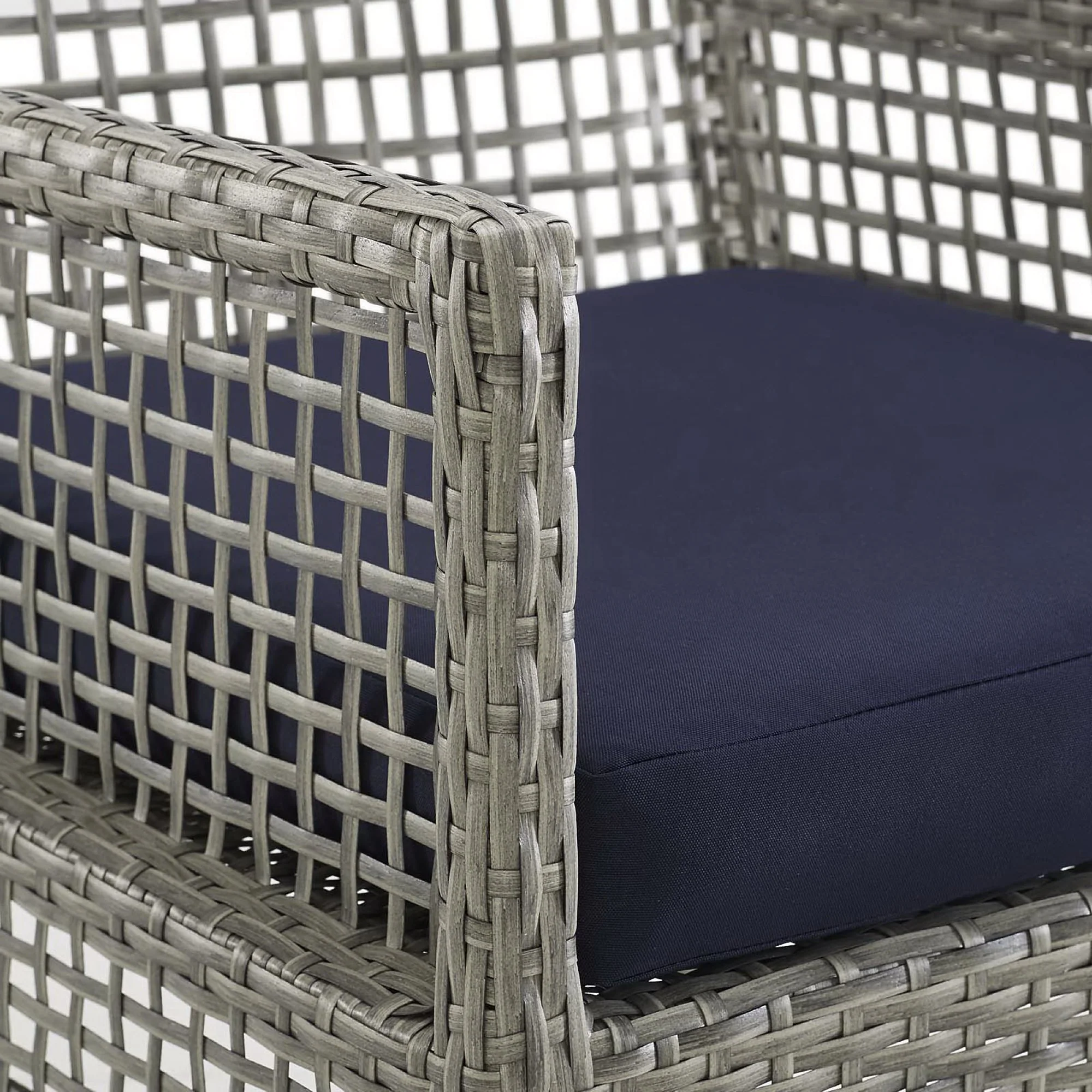 Aura Outdoor Patio Wicker Rattan Dining Armchair Set of 2 - Image 7