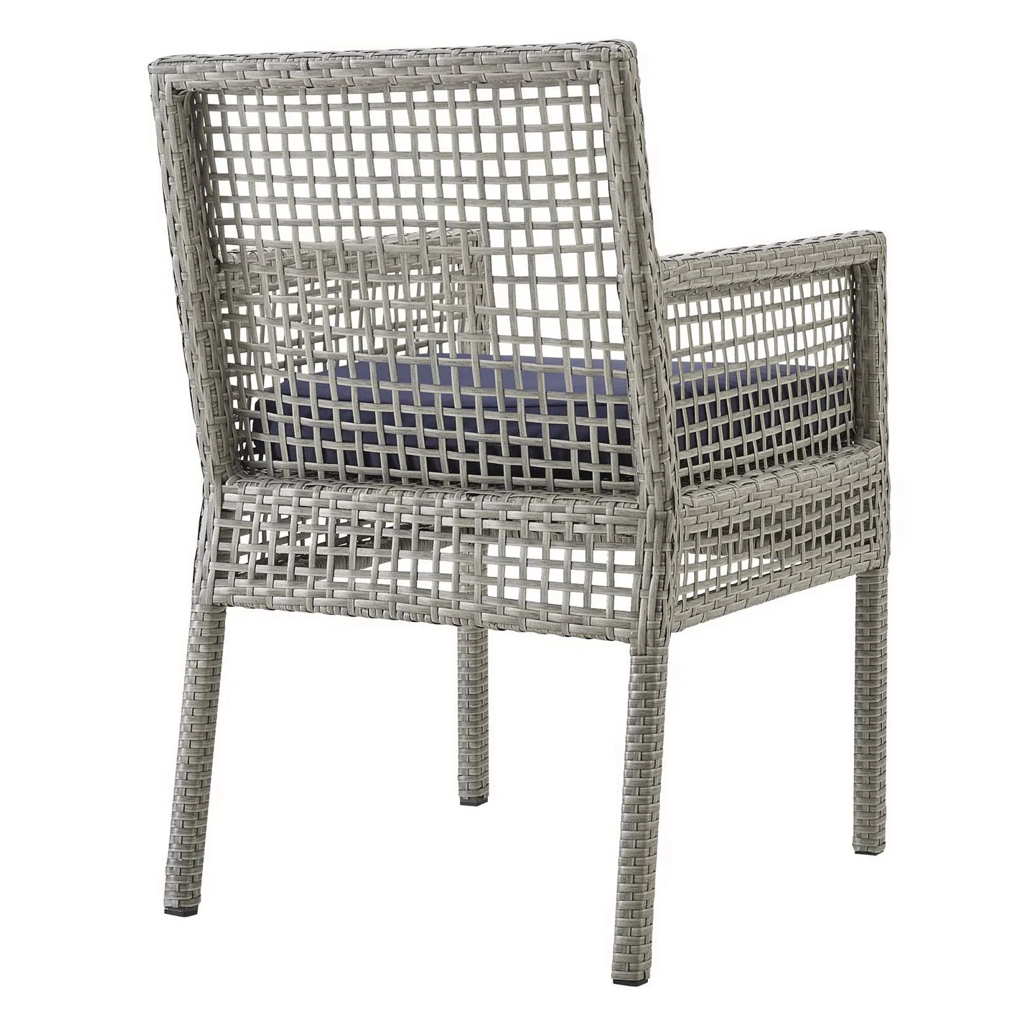 Aura Outdoor Patio Wicker Rattan Dining Armchair Set of 2 - Image 9