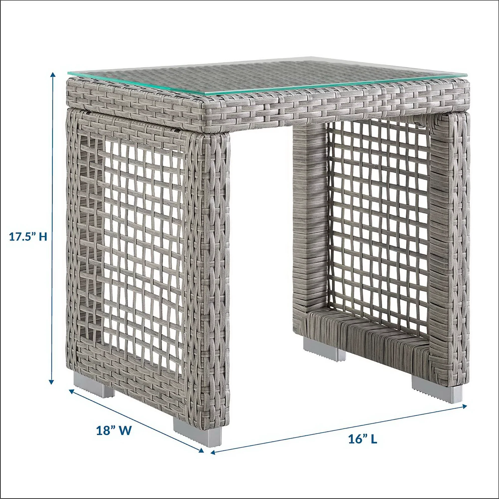 Aura Outdoor Patio Wicker Rattan Side Table by Modway - Image 2