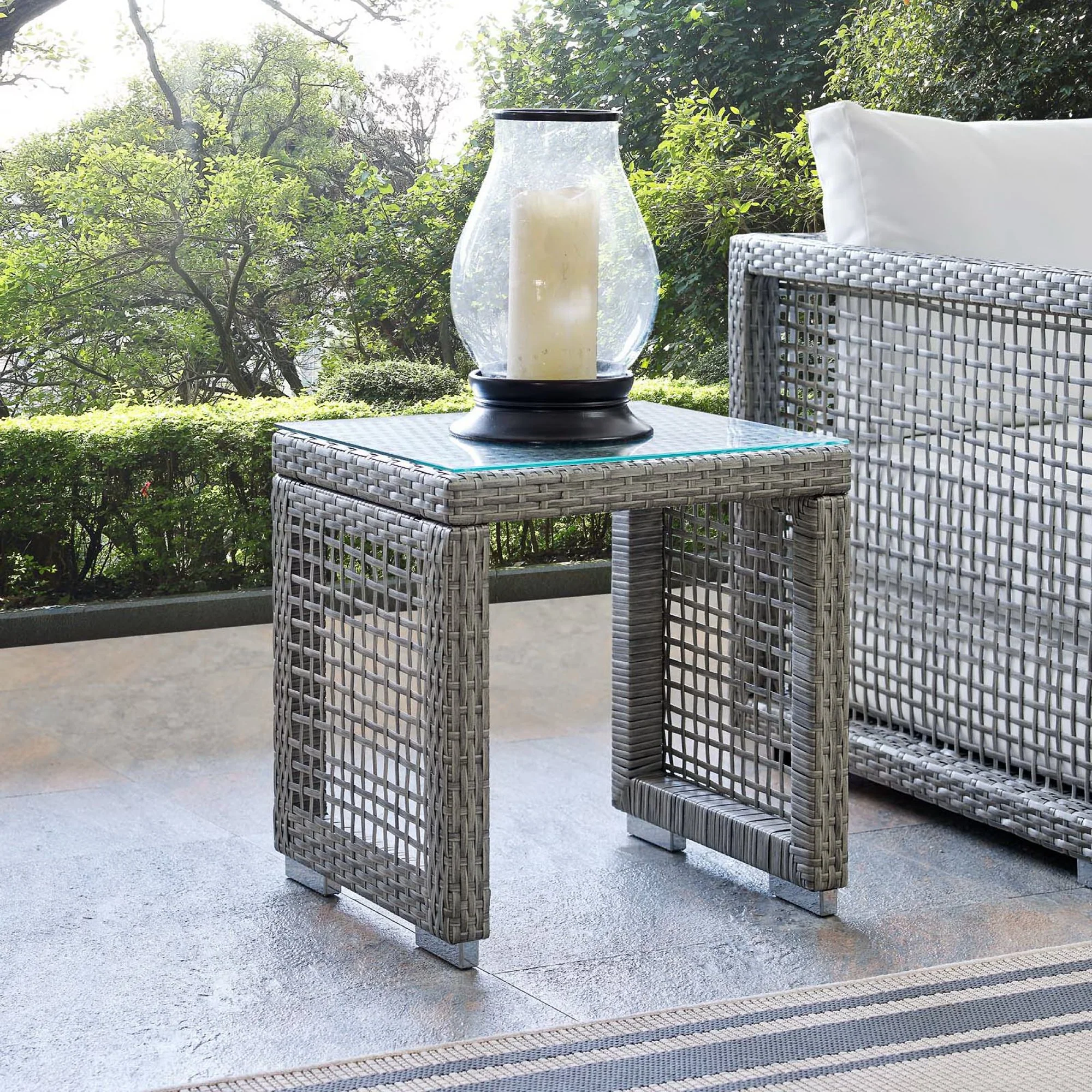 Aura Outdoor Patio Wicker Rattan Side Table by Modway - Image 6