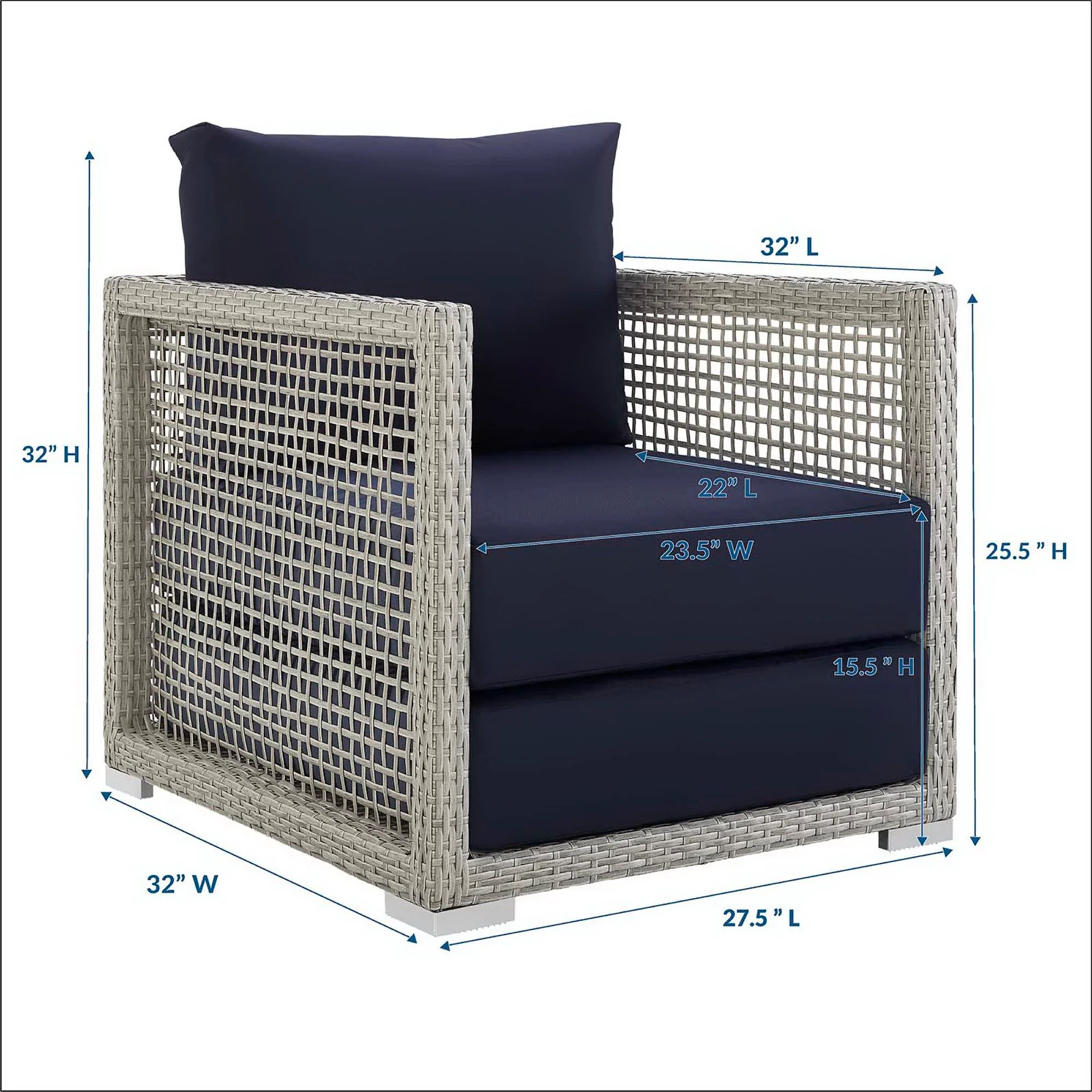 Aura Rattan Outdoor Patio Armchair by Modway - Image 14