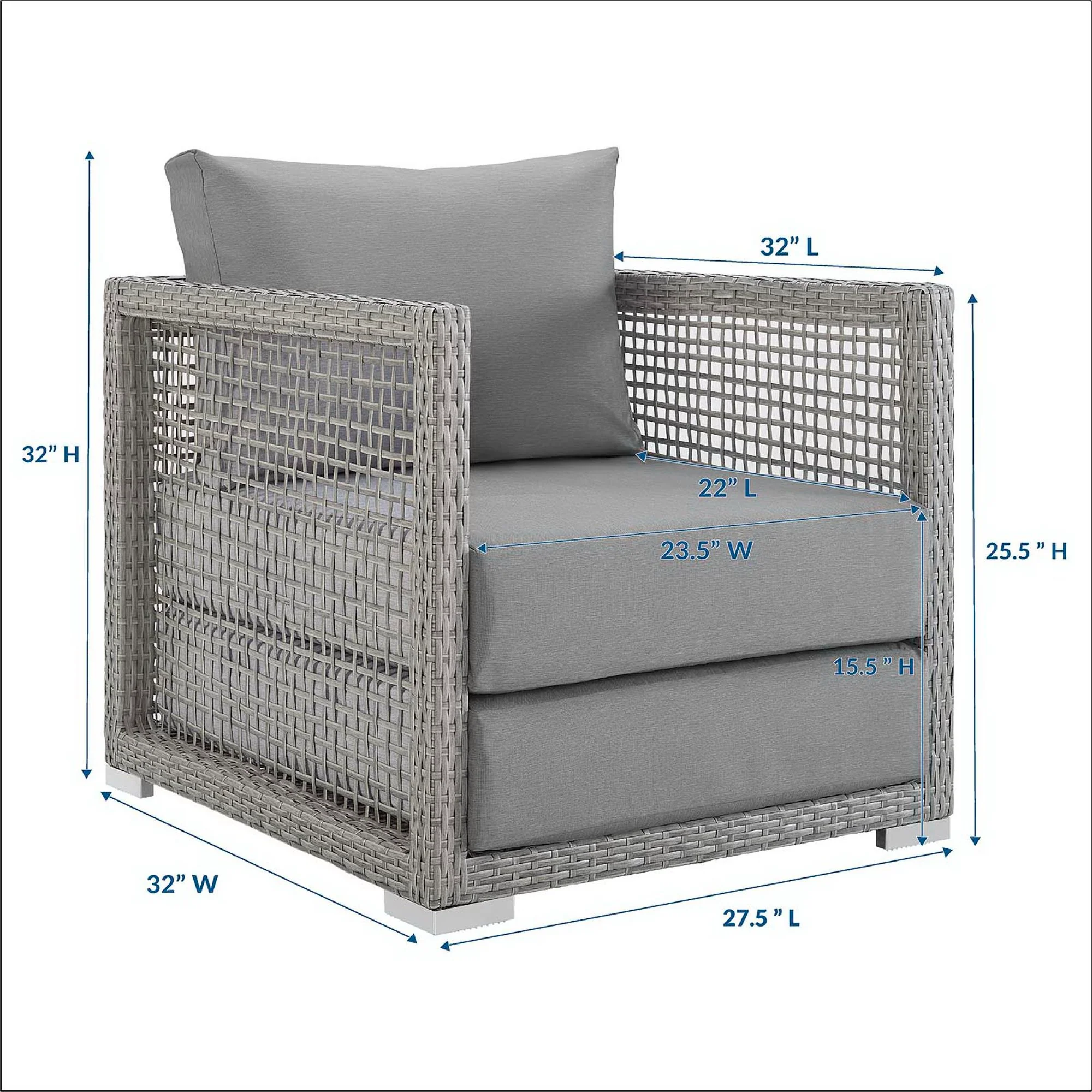 Aura Rattan Outdoor Patio Armchair by Modway - Image 15