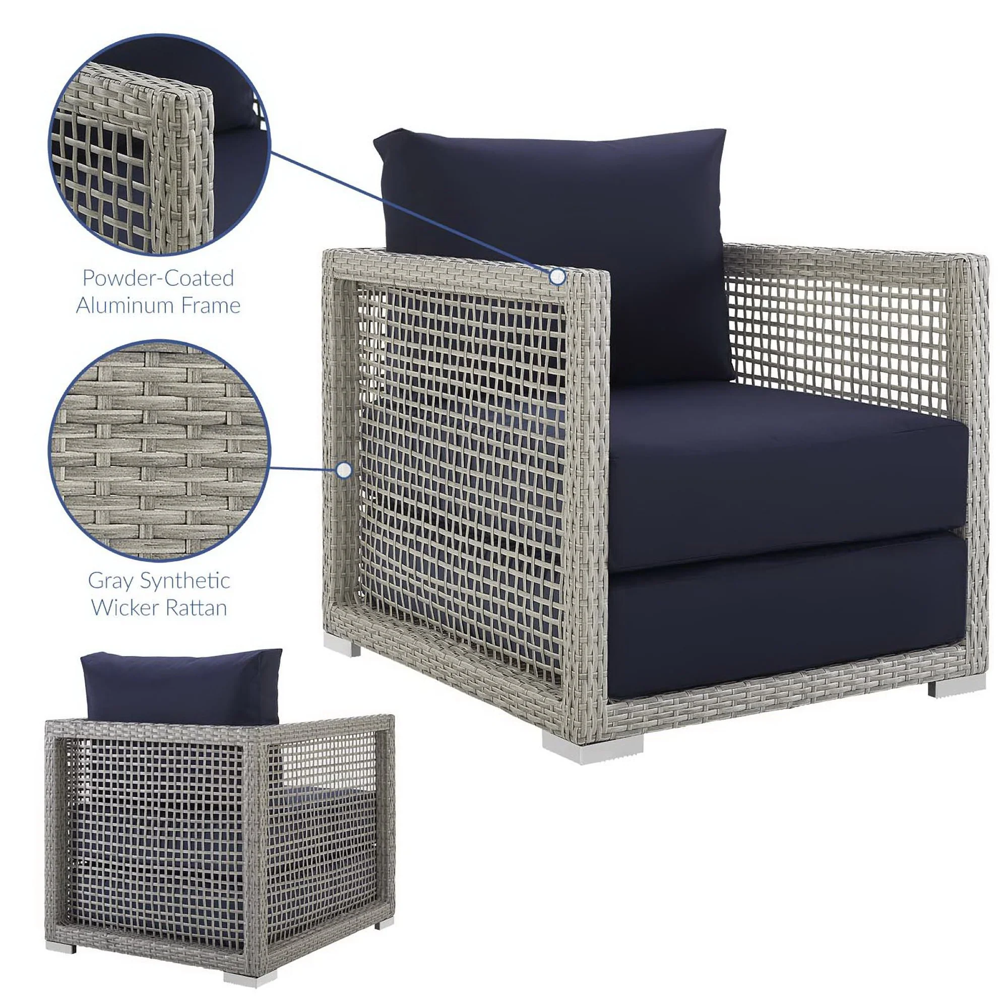 Aura Rattan Outdoor Patio Armchair by Modway - Image 16