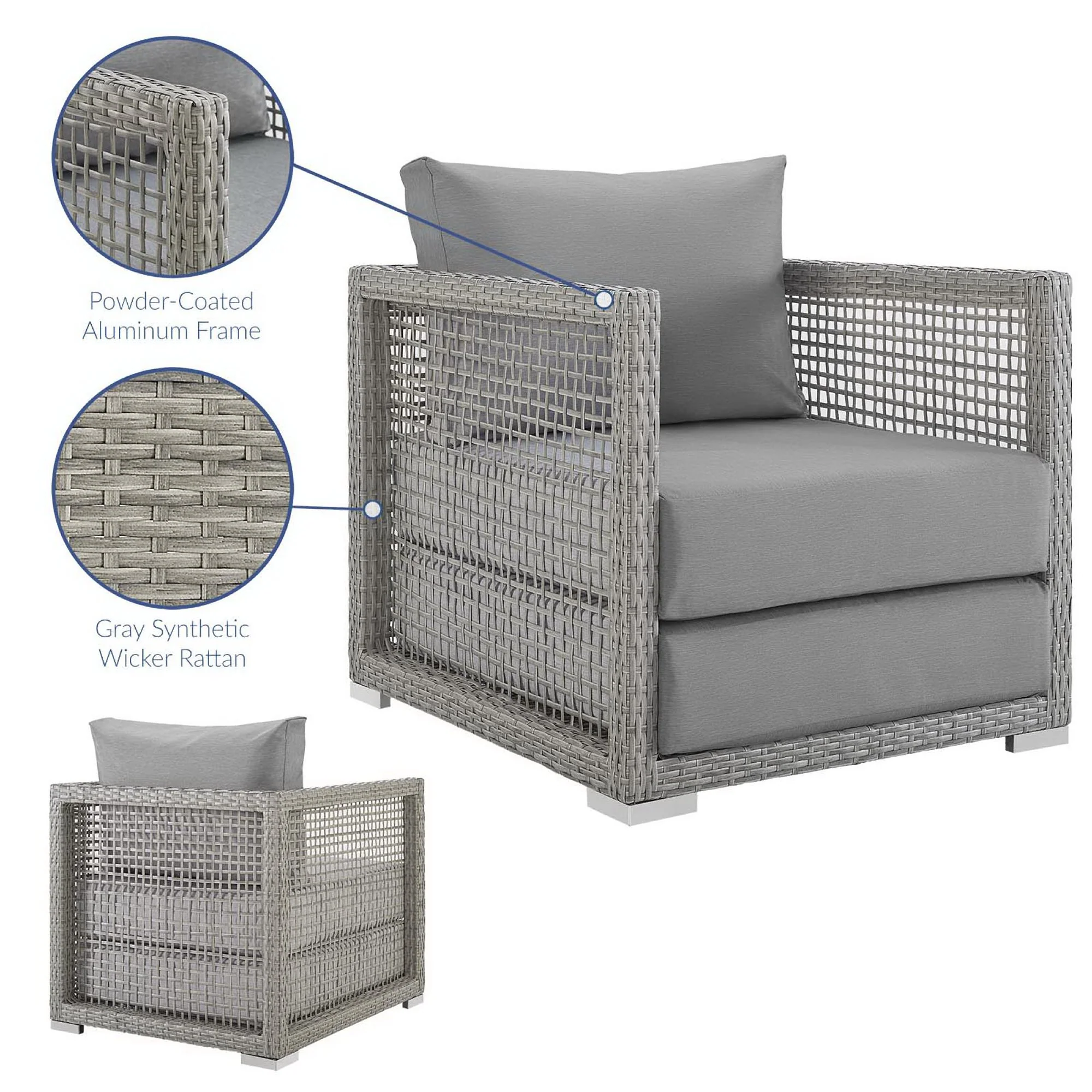 Aura Rattan Outdoor Patio Armchair by Modway - Image 17