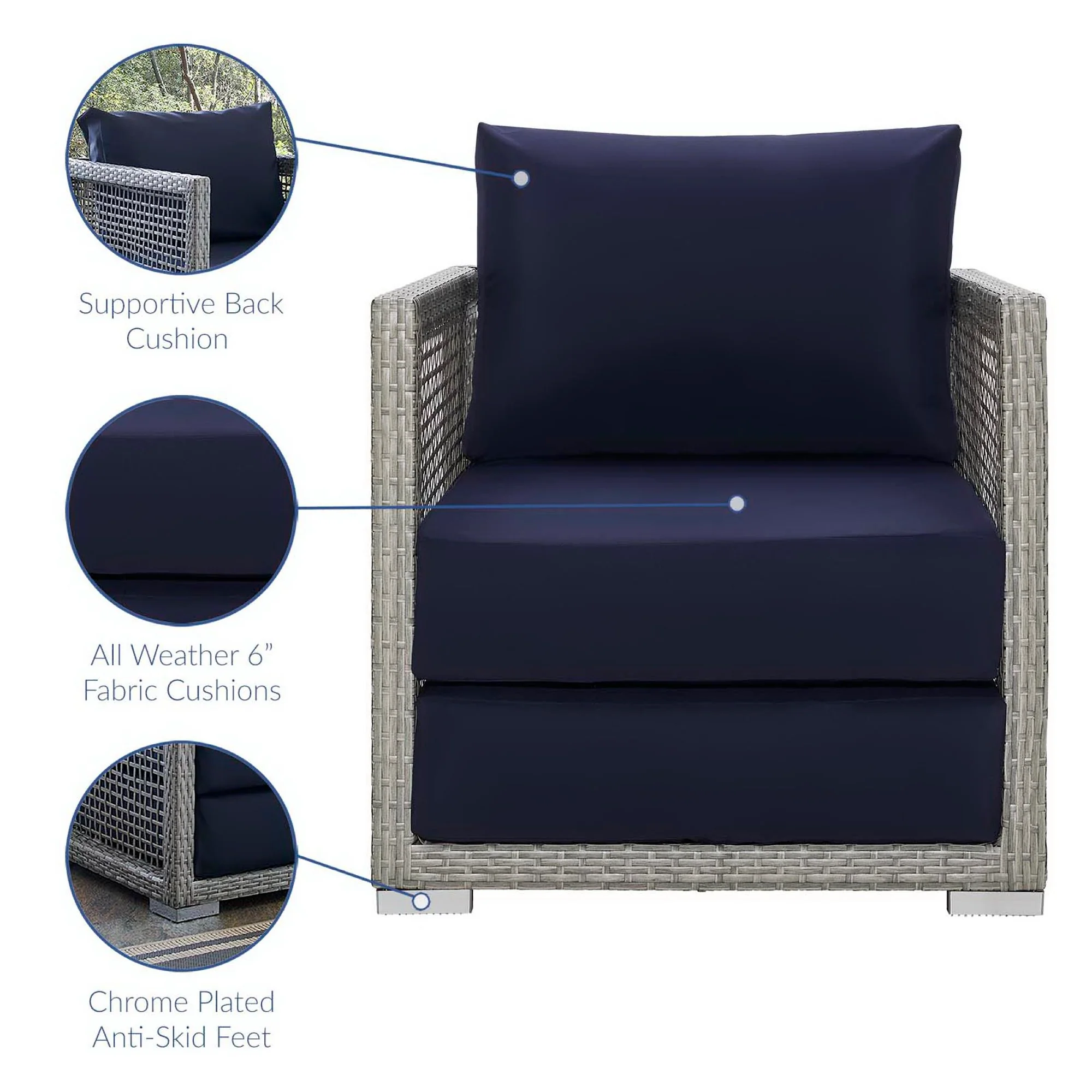 Aura Rattan Outdoor Patio Armchair by Modway - Image 18