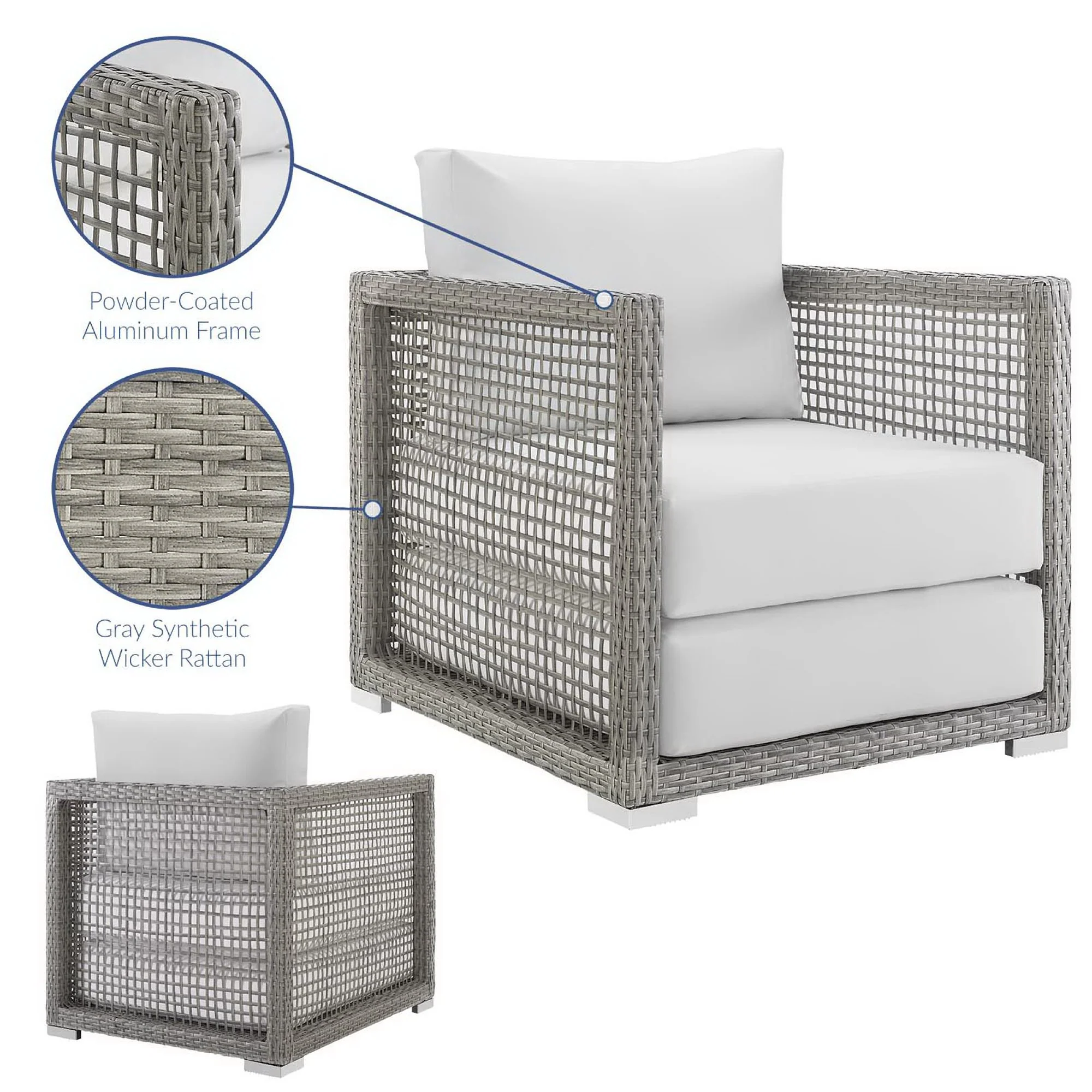 Aura Rattan Outdoor Patio Armchair by Modway - Image 3