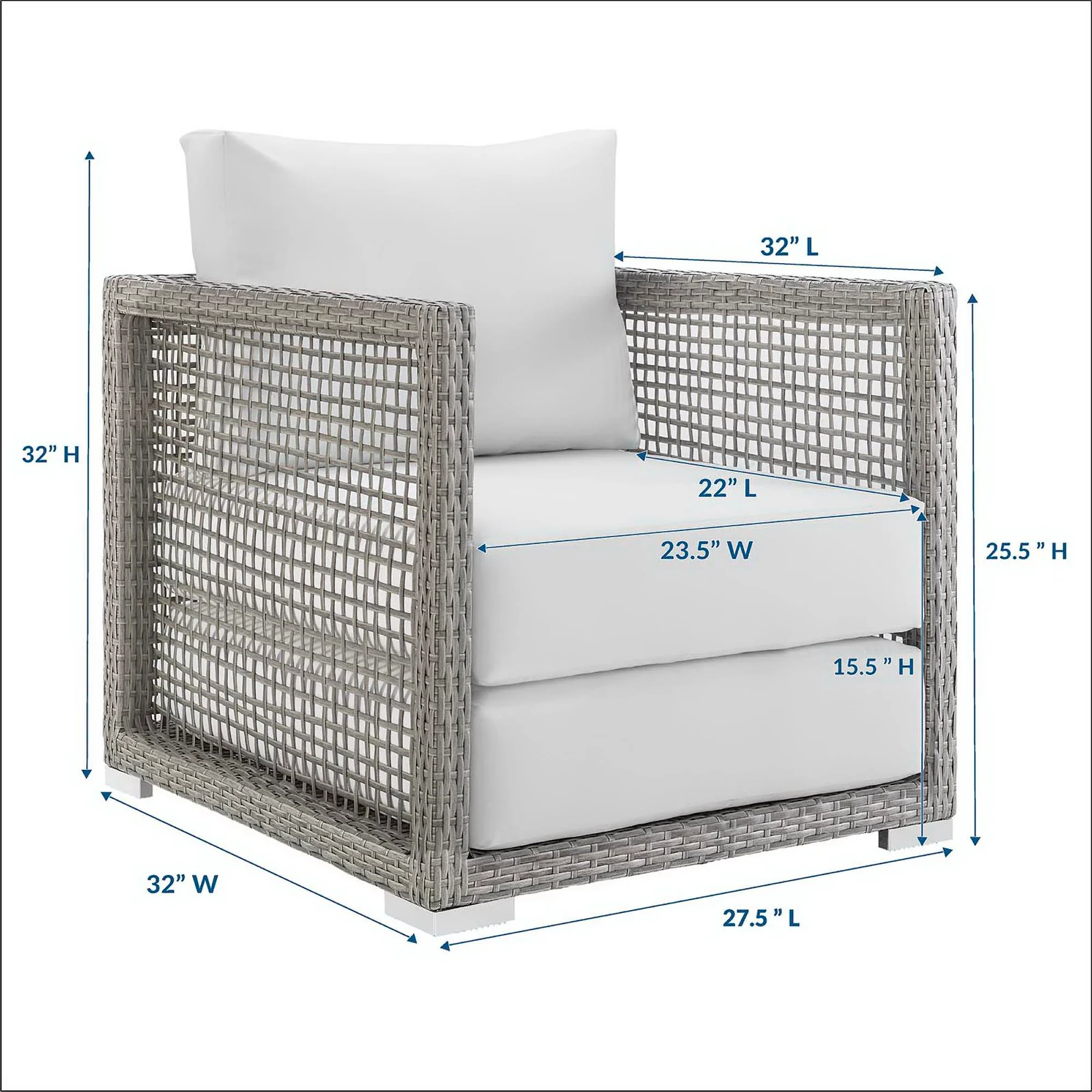 Aura Rattan Outdoor Patio Armchair by Modway - Image 4