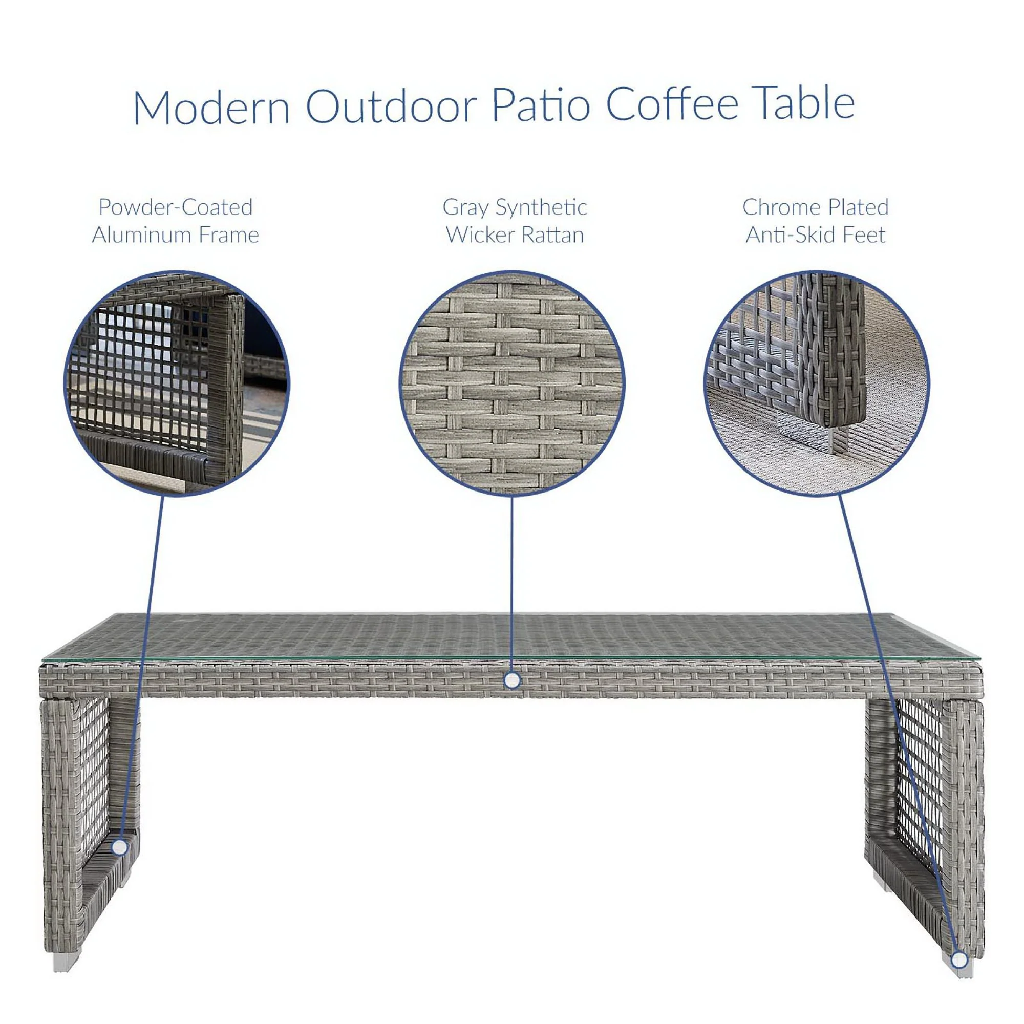 Aura Rattan Outdoor Patio Coffee Table by Modway - Image 3