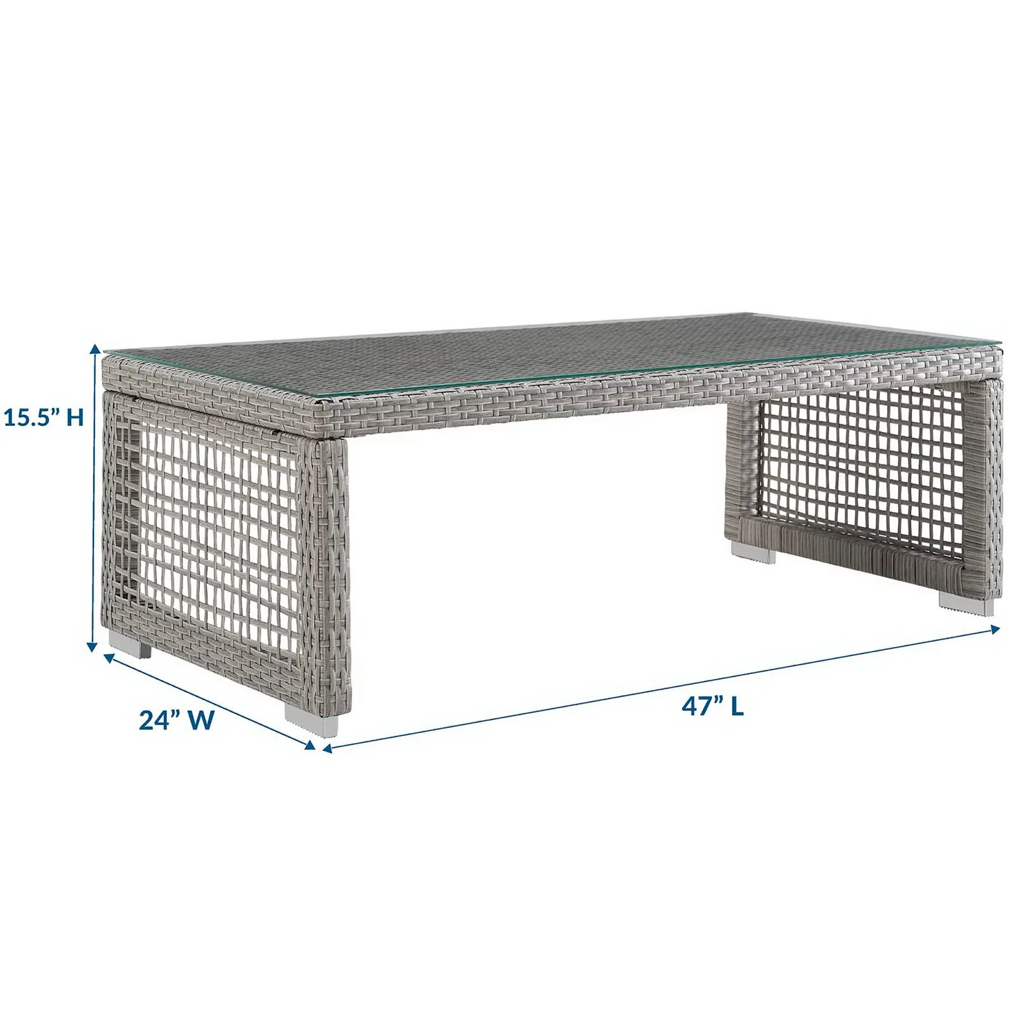 Aura Rattan Outdoor Patio Coffee Table by Modway - Image 4