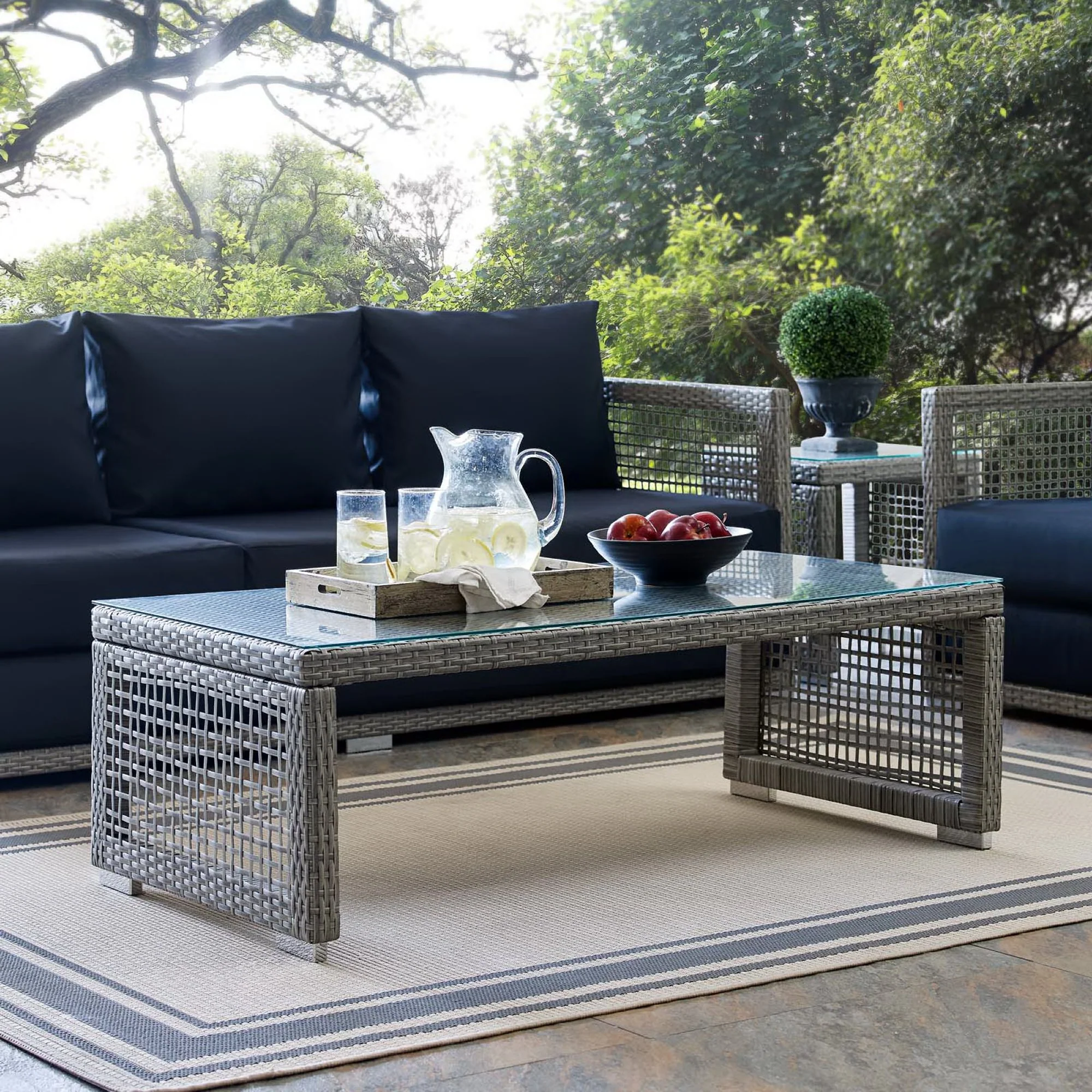 Aura Rattan Outdoor Patio Coffee Table by Modway - Image 6
