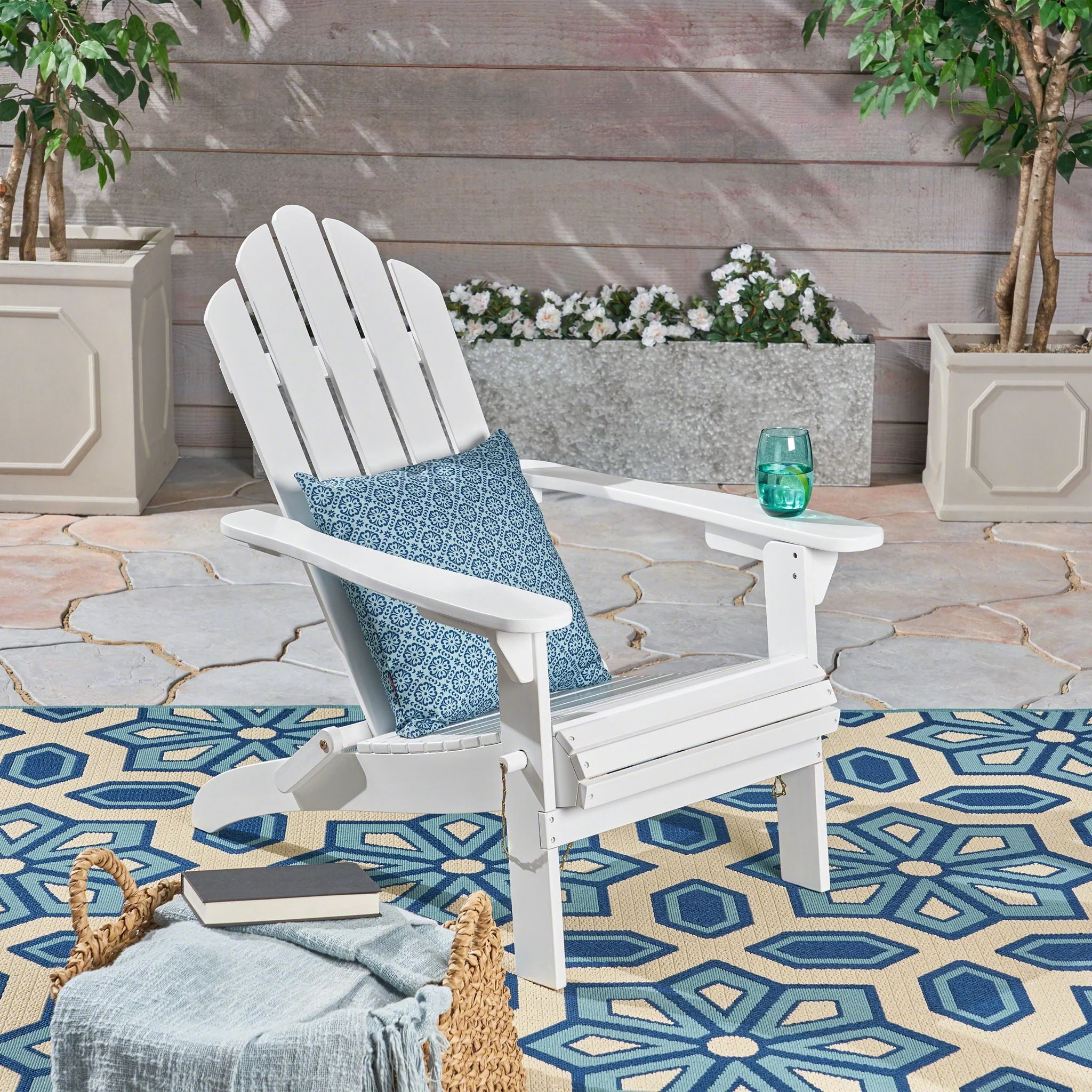 Aurascape - Outdoor Acacia Wood Foldable Adirondack Chair - Image 5