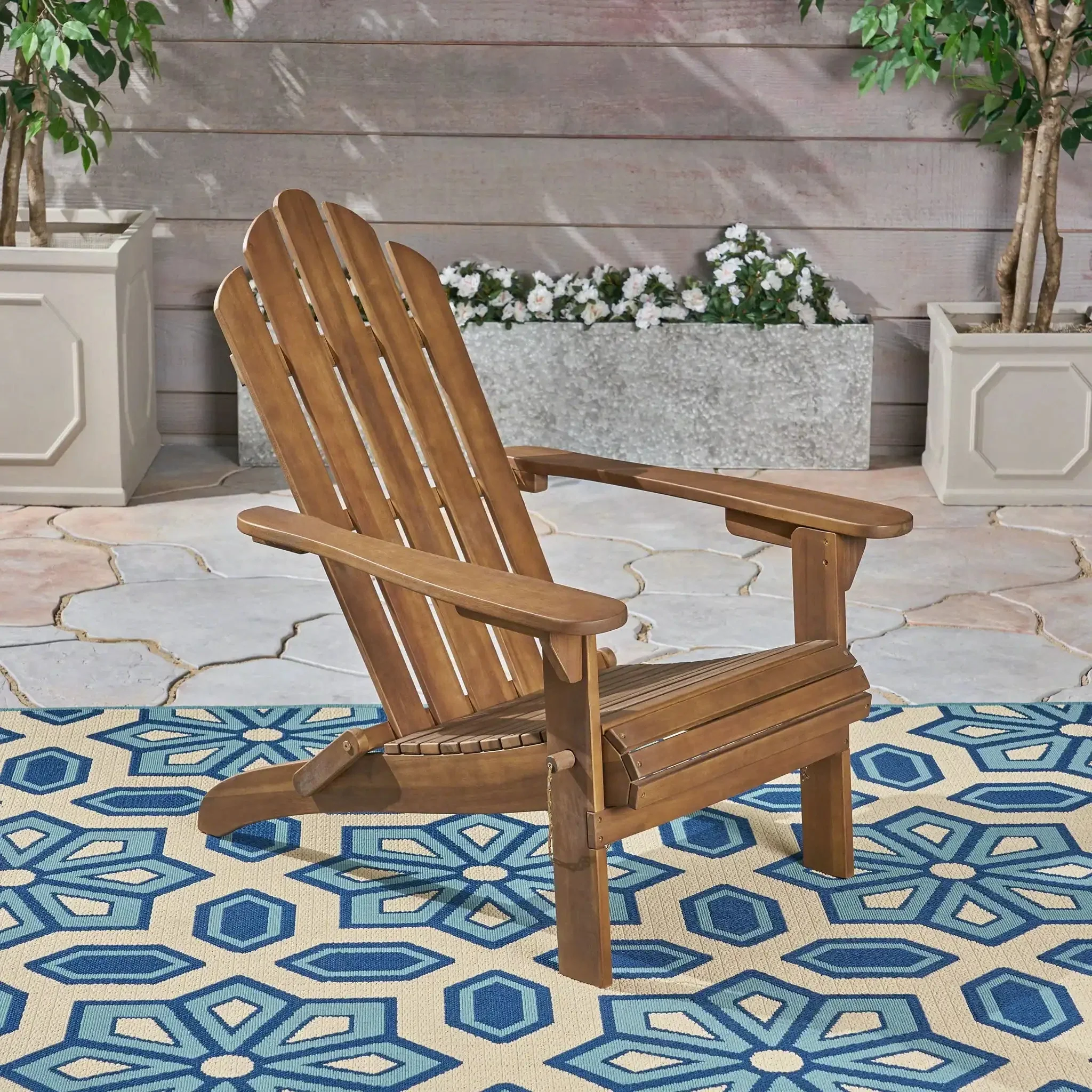 Aurascape - Outdoor Acacia Wood Foldable Adirondack Chair - Image 7