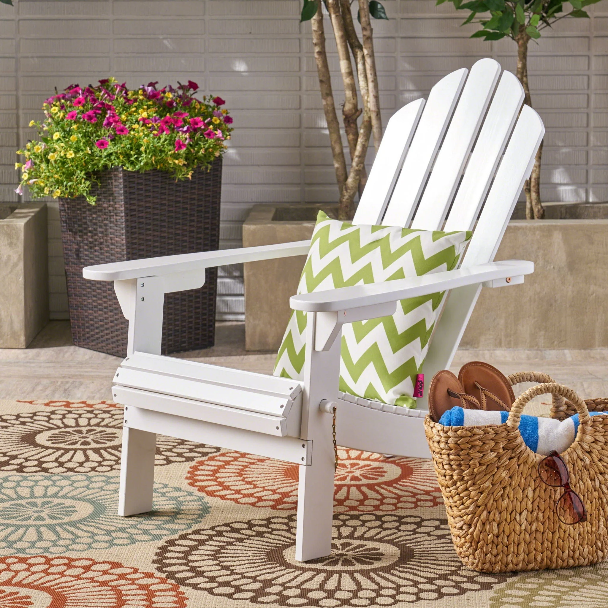 Aurascape - Outdoor Acacia Wood Foldable Adirondack Chair - Image 8