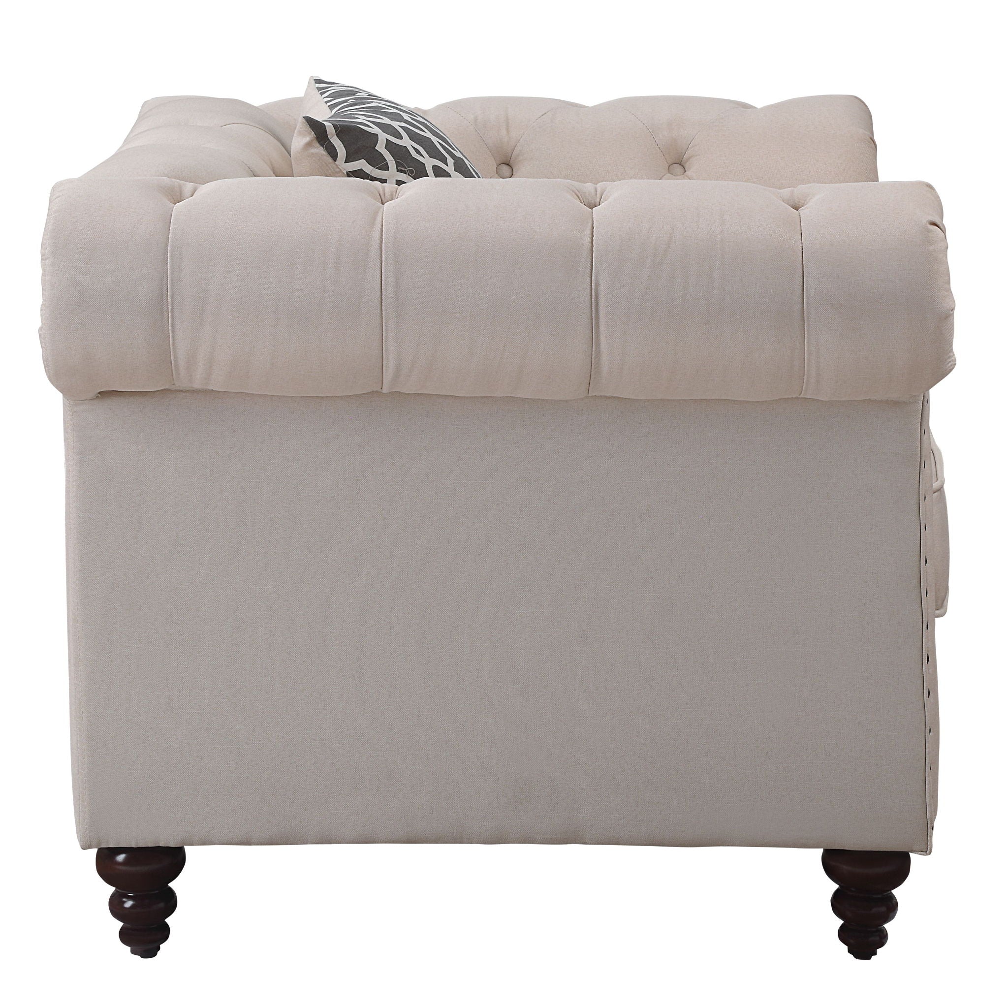 Aurelia - Linen Chair With Pillow - Beige - Image 2