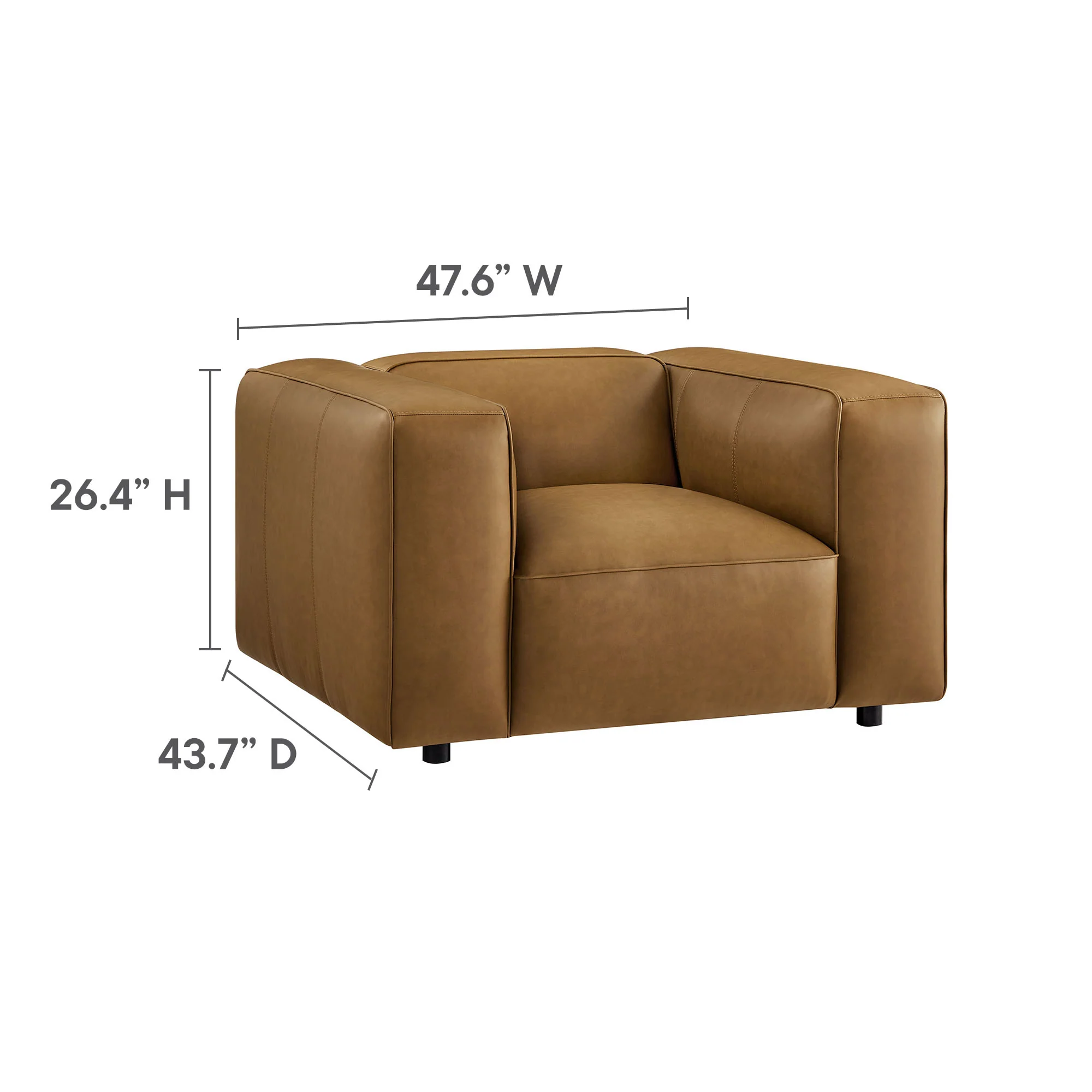 Auren Upholstered Vegan Leather Modular Armchair by Modway - Image 12