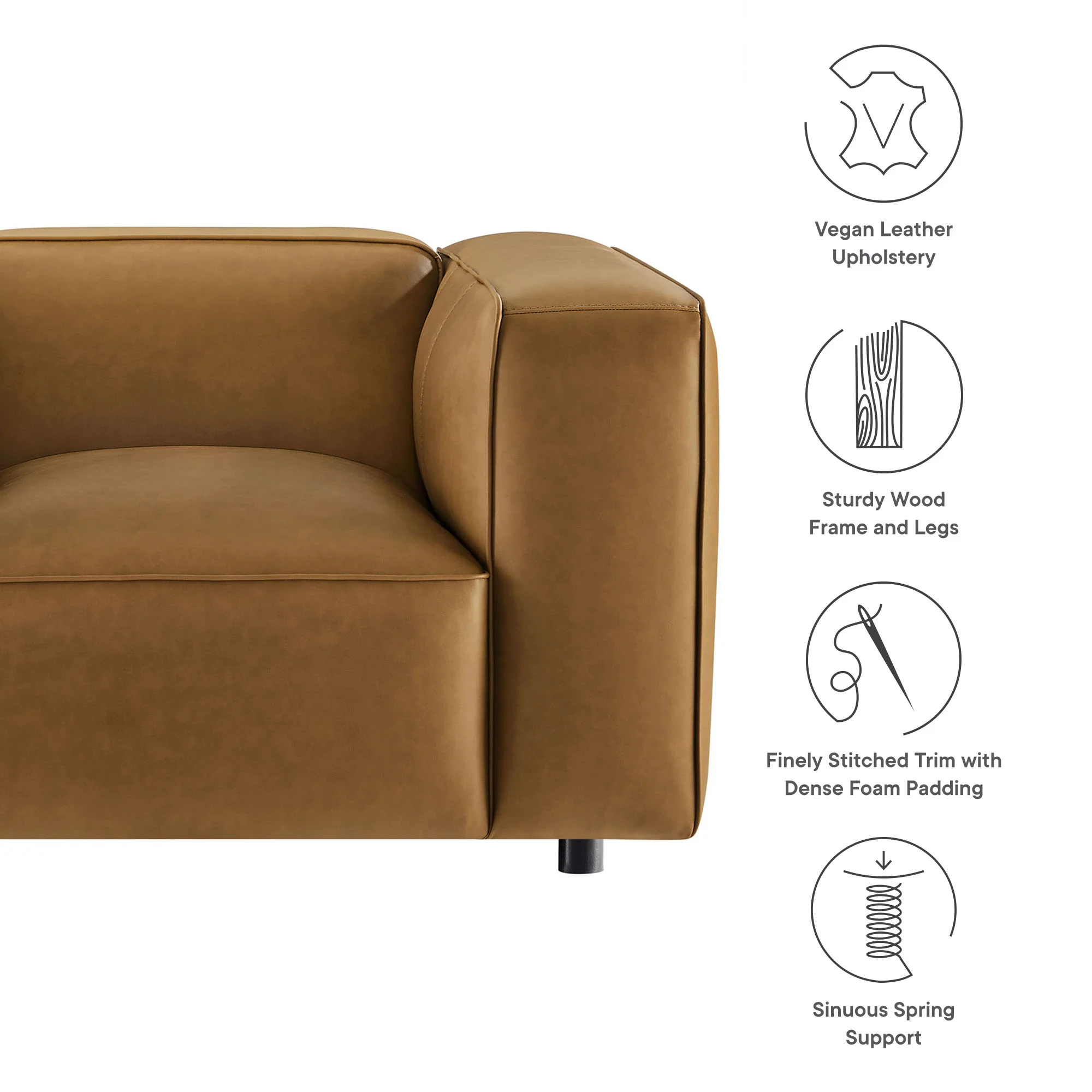 Auren Upholstered Vegan Leather Modular Armchair by Modway - Image 13