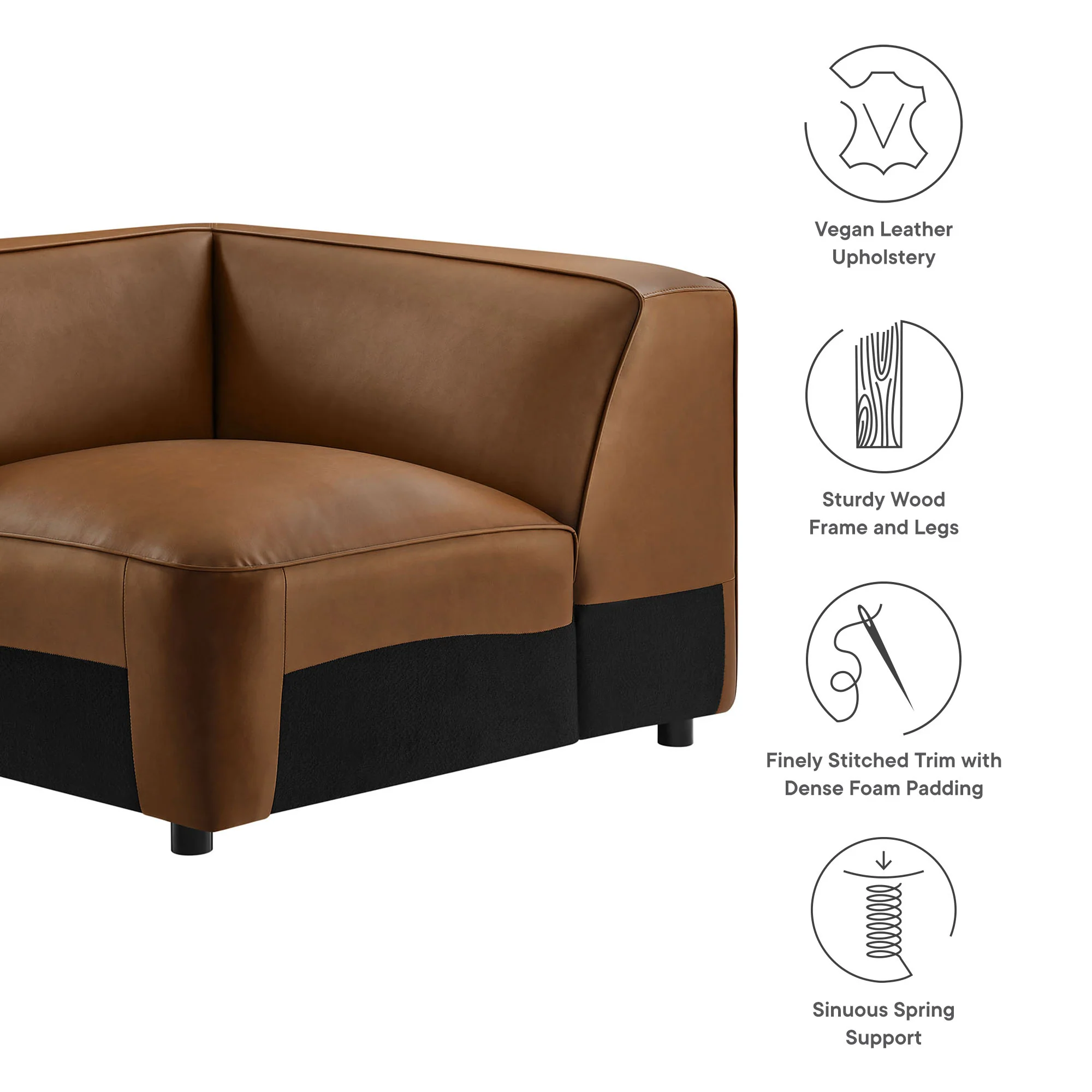 Auren Upholstered Vegan Leather Modular Corner Chair by Modway - Image 12
