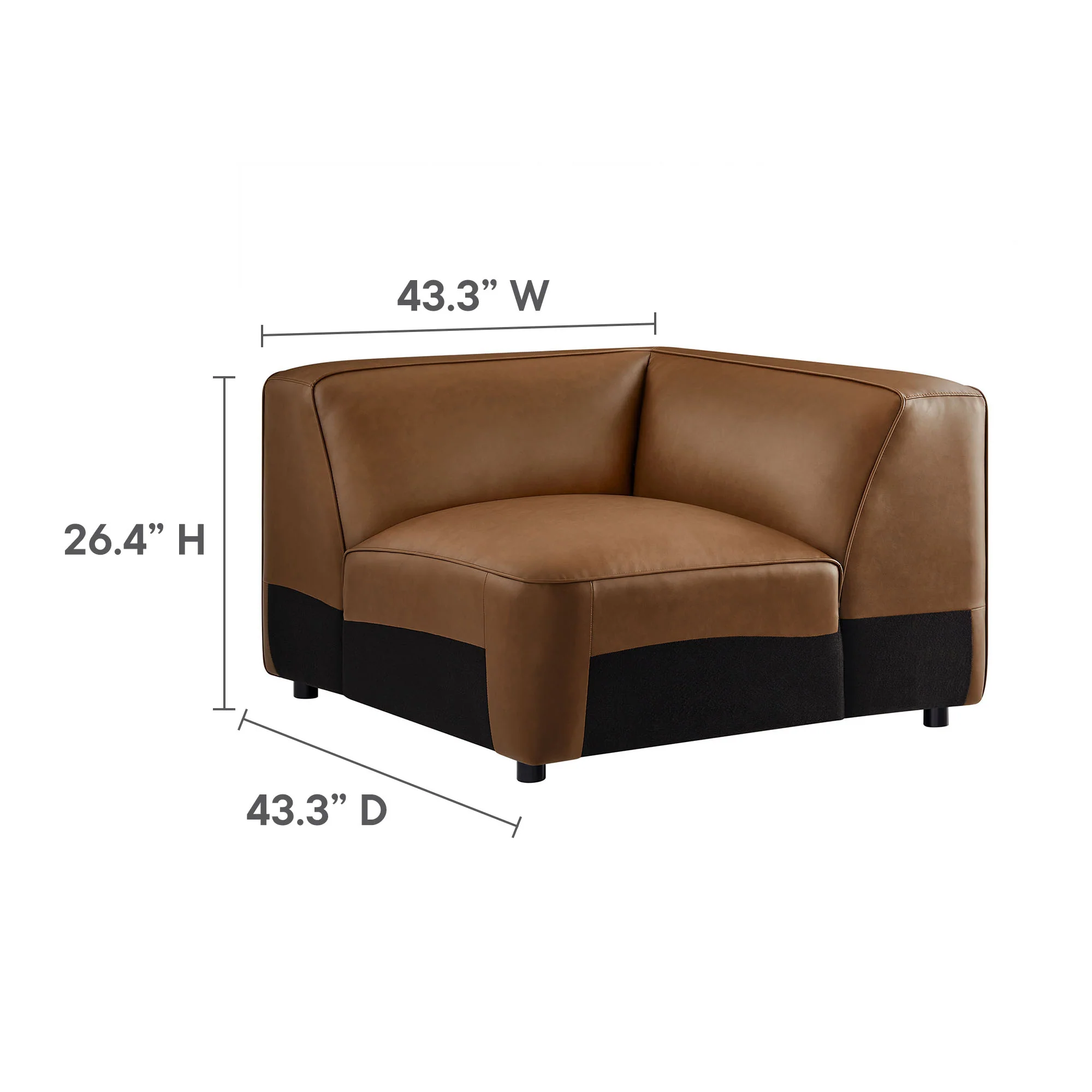 Auren Upholstered Vegan Leather Modular Corner Chair by Modway - Image 13
