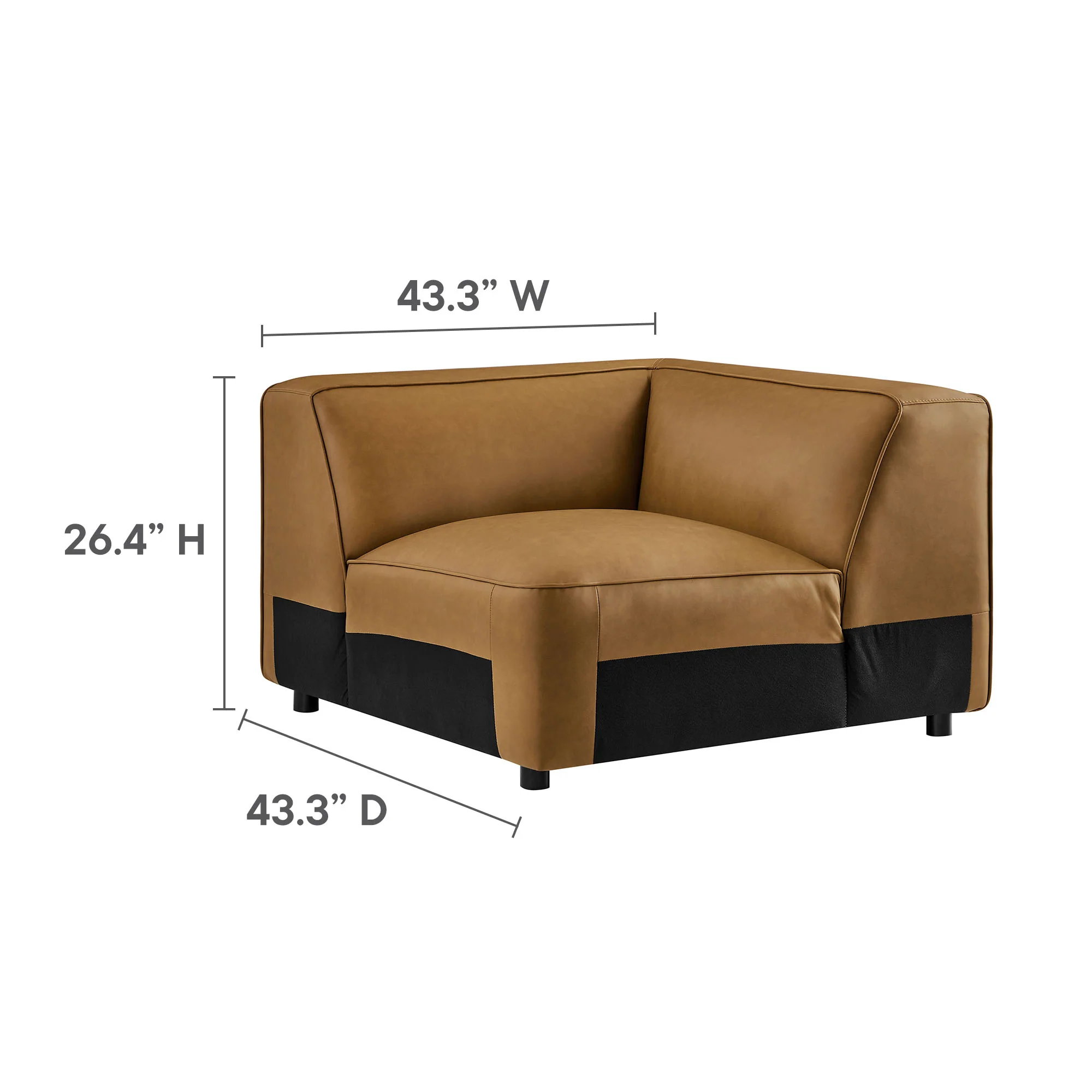 Auren Upholstered Vegan Leather Modular Corner Chair by Modway - Image 2