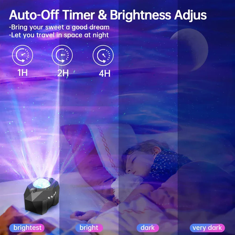 Aurora Galaxy Star Projector Lamp with Bluetooth Music Remote for Kids & Adults - Image 3