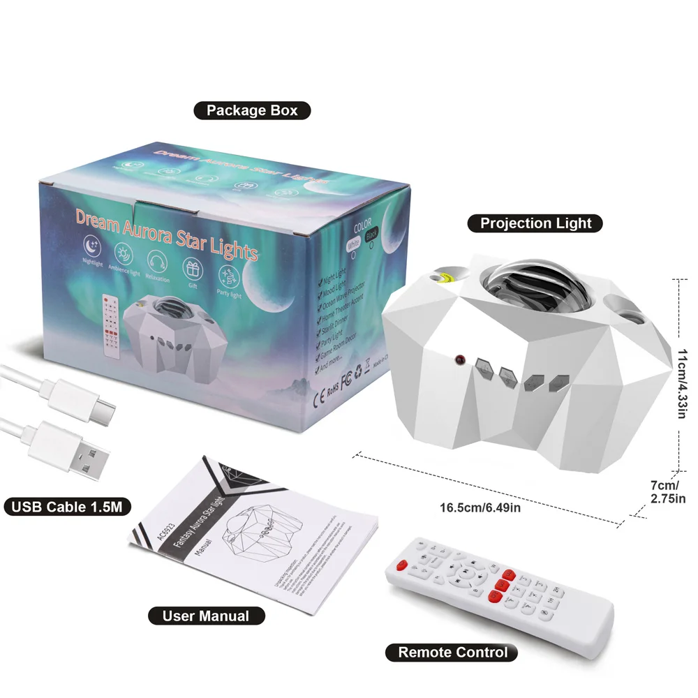 Aurora Galaxy Star Projector Lamp with Bluetooth Music Remote for Kids & Adults - Image 7
