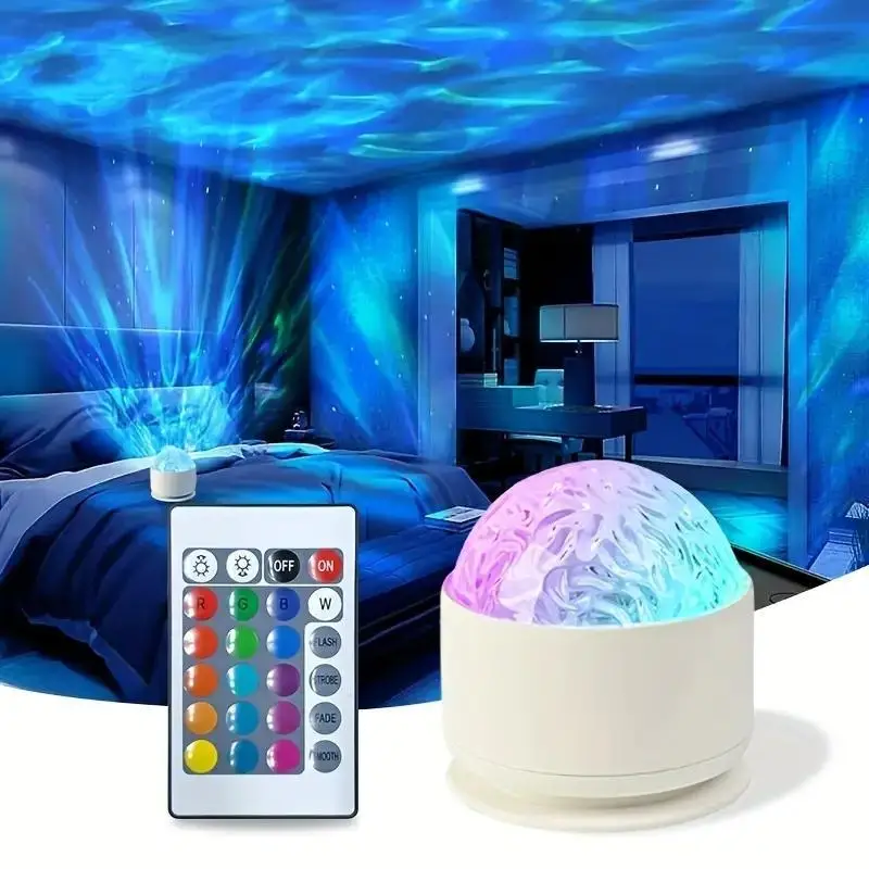 Aurora Projector Galaxy Night Light 16 Color 360 Rotating Water Ripple RGB USB Lamp - Image 7