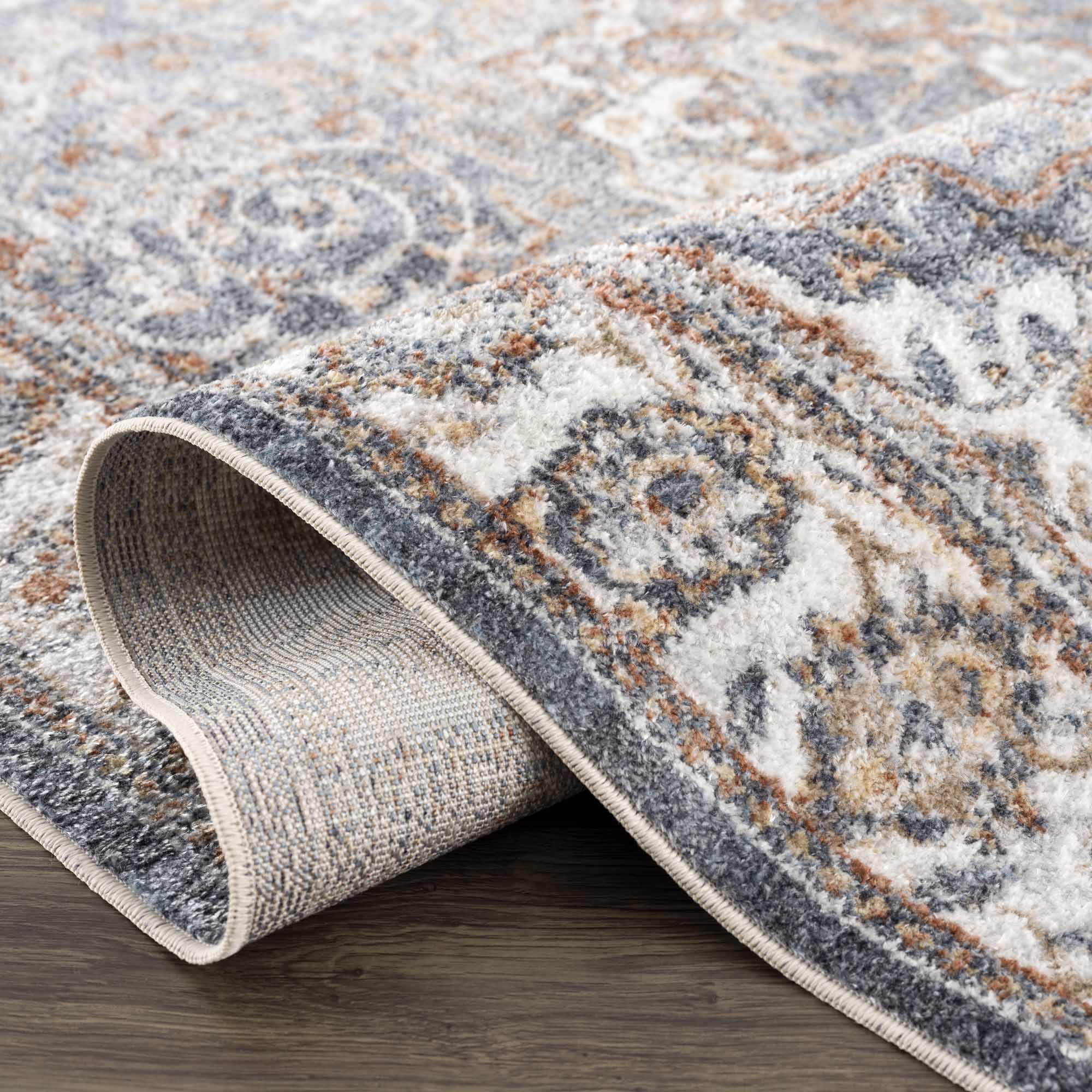 Aurum Blue & Beige Washable Area Rug - Clearance - Image 10