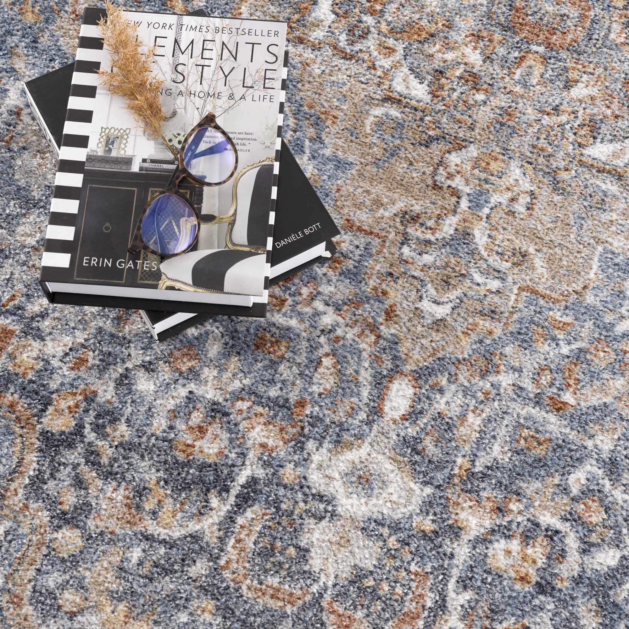 Aurum Blue & Beige Washable Area Rug - Clearance - Image 14