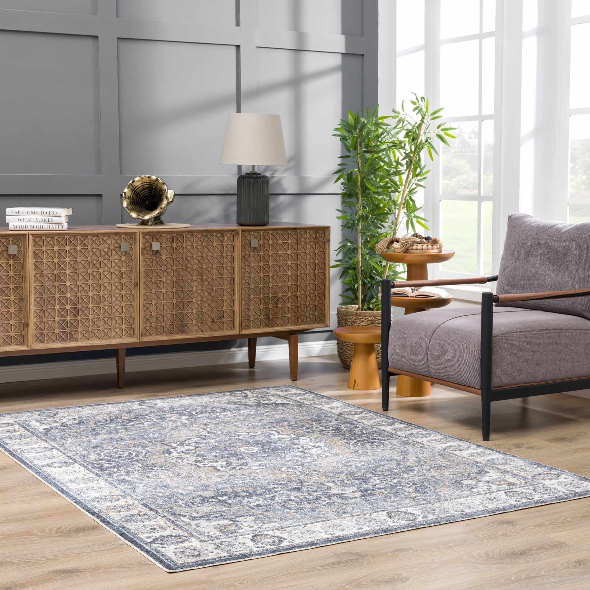 Aurum Blue Washable Area Rug - Clearance - Image 16