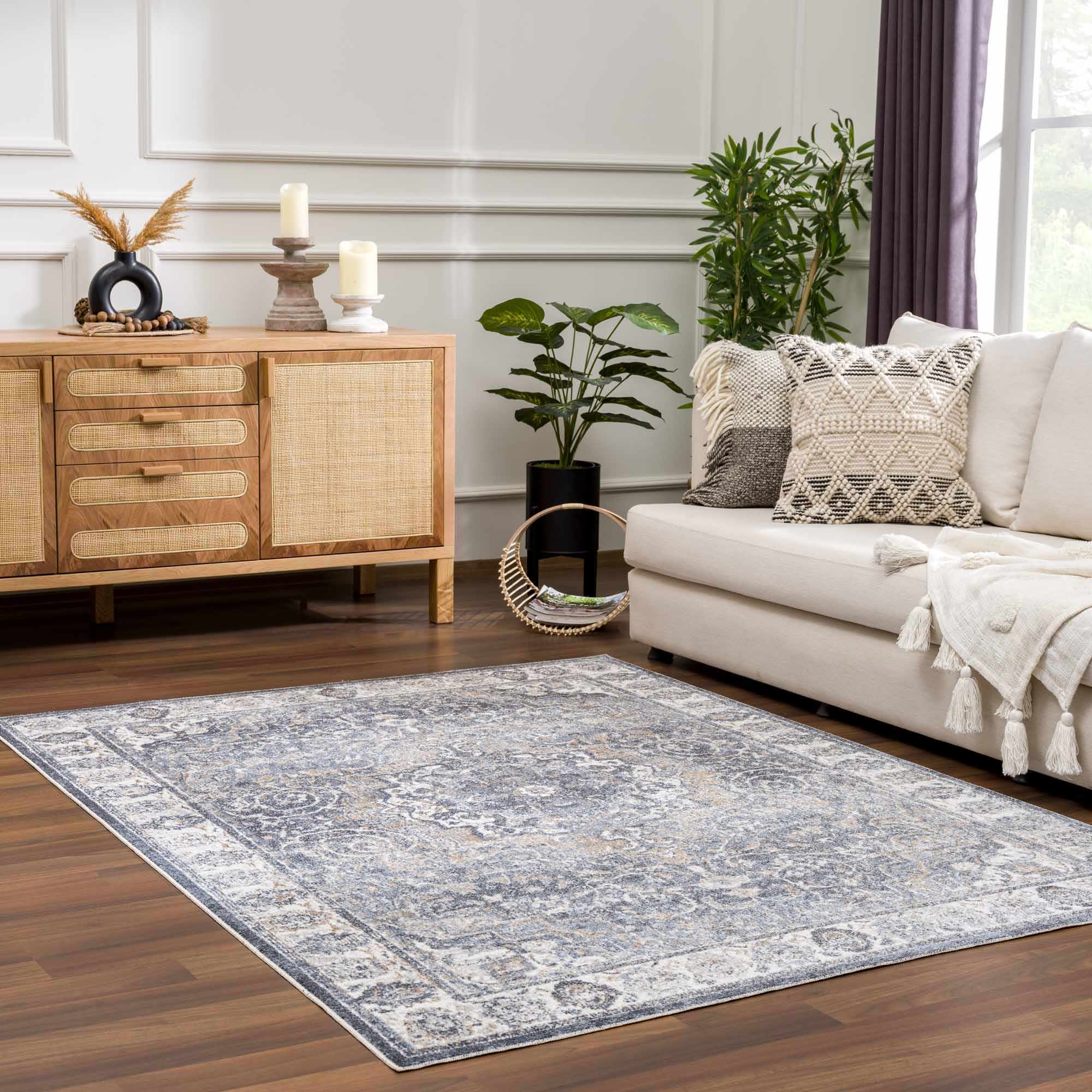 Aurum Blue Washable Area Rug - Clearance - Image 2