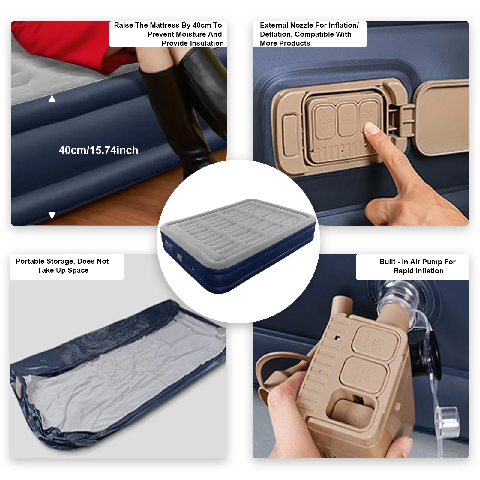 Automatic Inflatable Camping Mattress with Built-In Pump – Thickened PVC Sleep Pad - Image 5