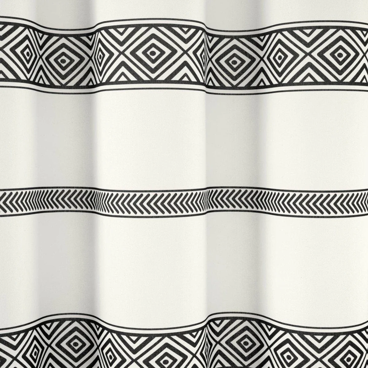 Ava Boho Stripe Tassel Yarn Dyed Recycled Cotton Shower Curtain - Image 5