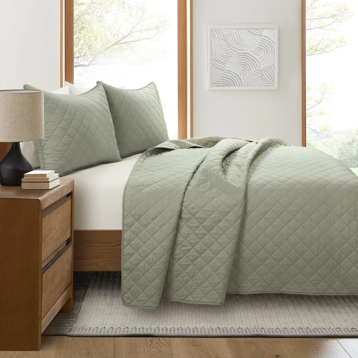 Ava Diamond Oversized Cotton Quilt Set - Image 27