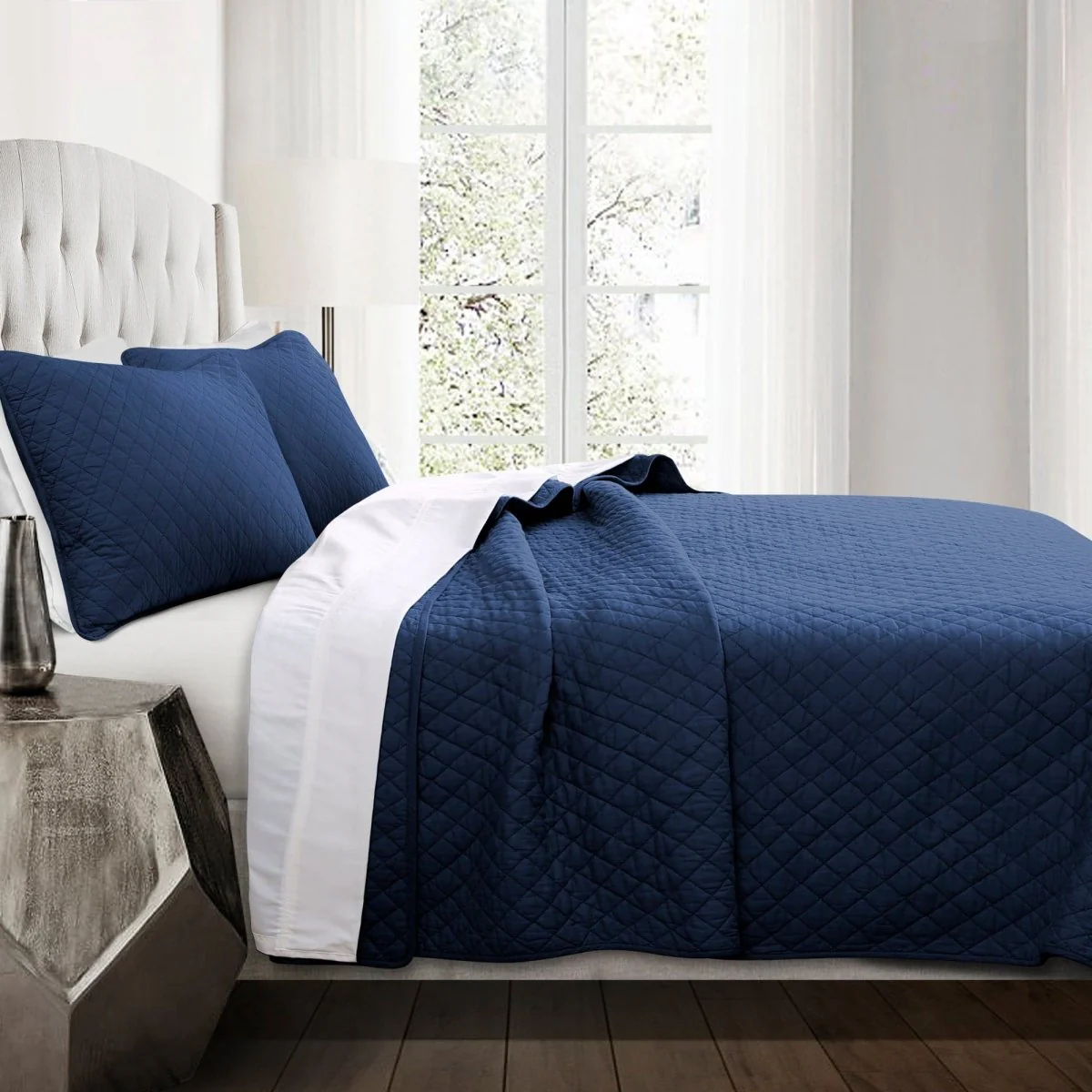Ava Diamond Oversized Cotton Quilt Set - Image 40
