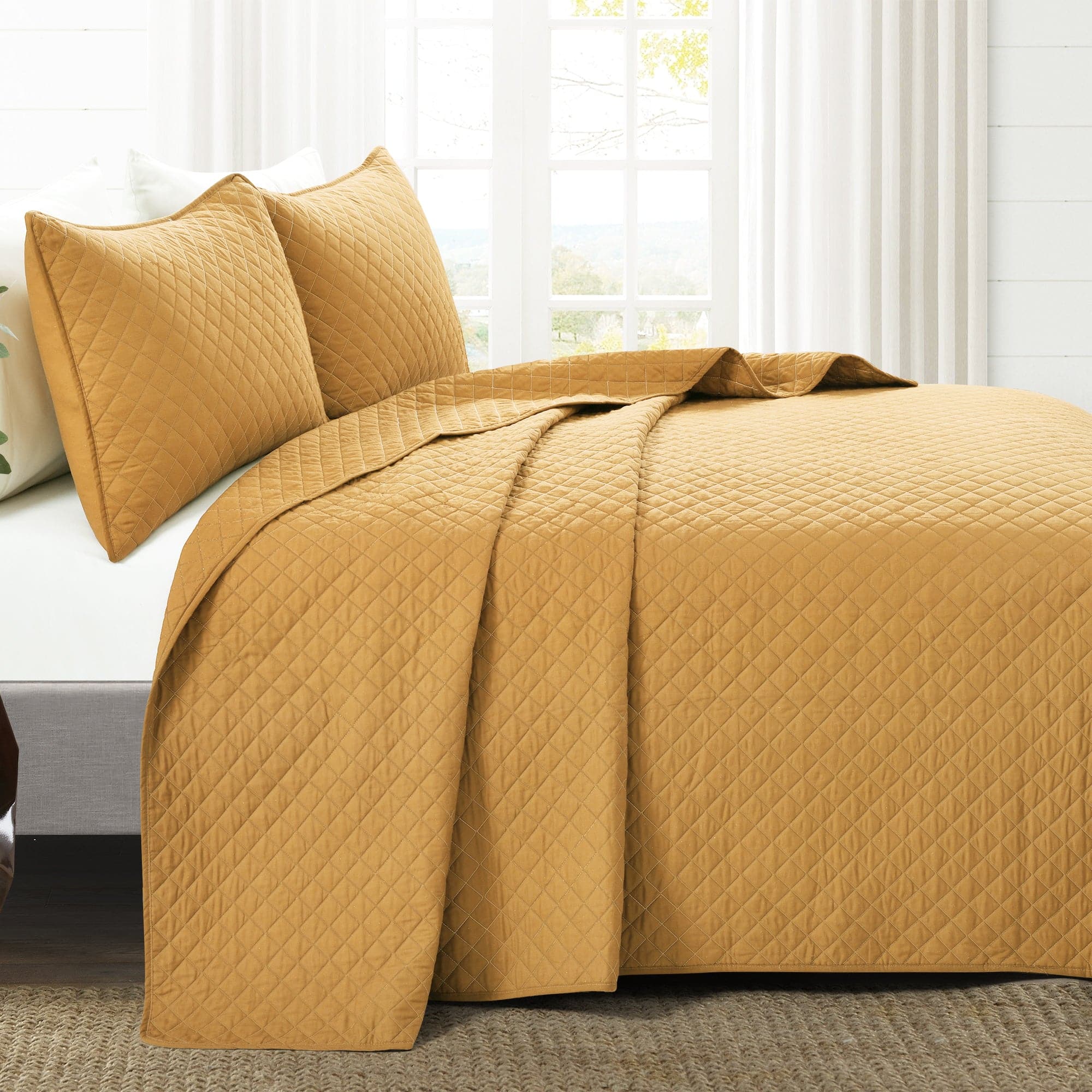 Ava Diamond Oversized Cotton Quilt Set - Image 48