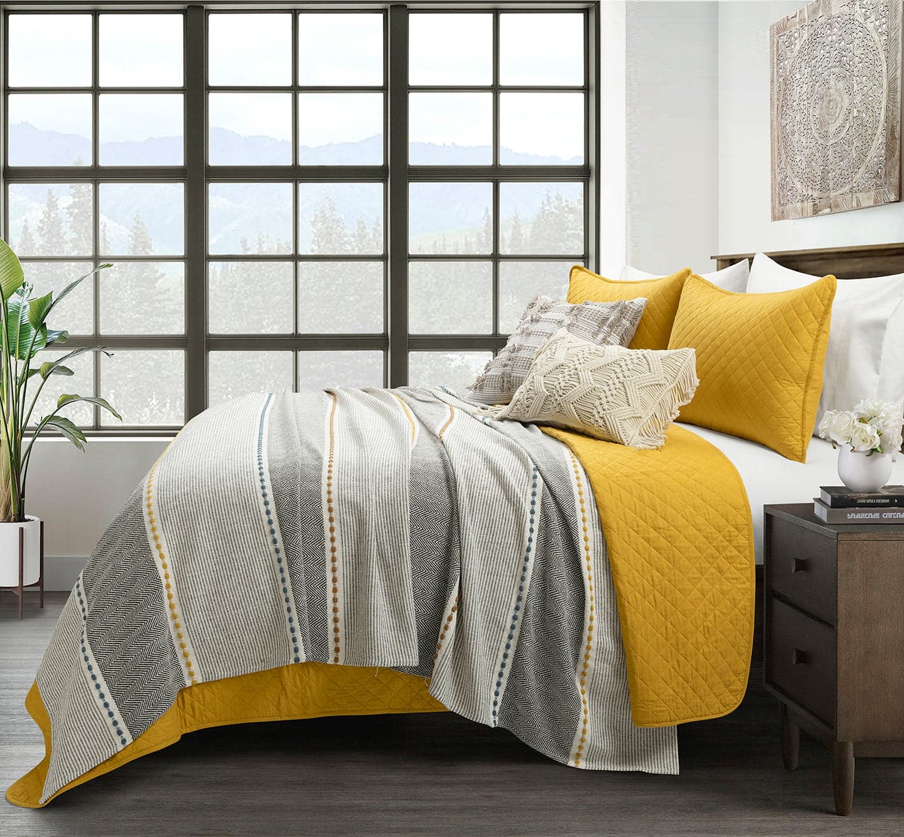 Ava Diamond Oversized Cotton Quilt Set - Image 54