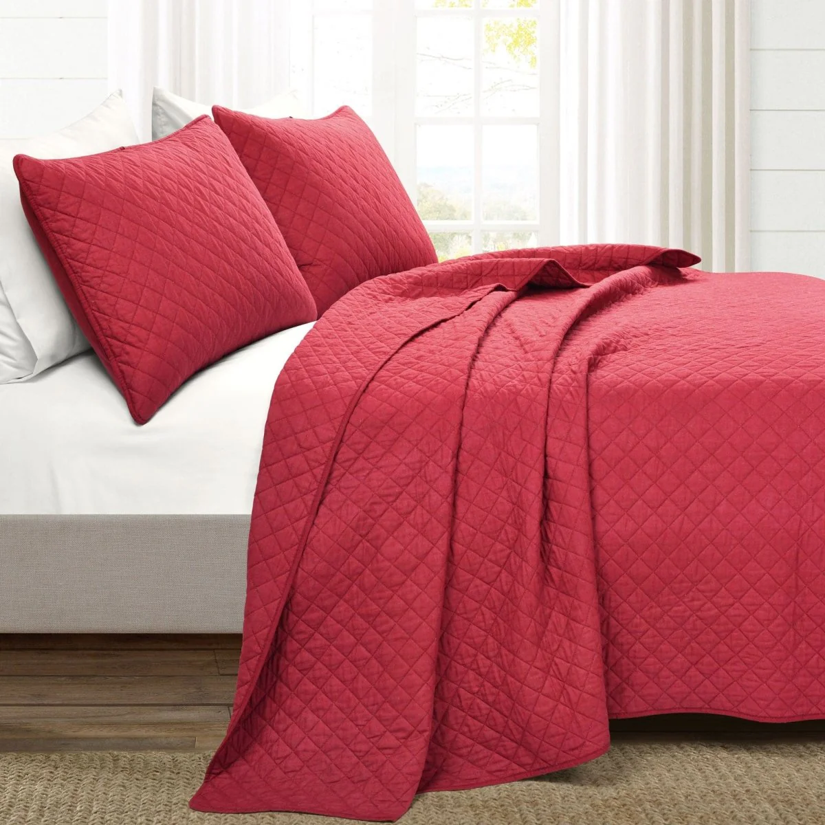Ava Diamond Oversized Cotton Quilt Set - Image 7