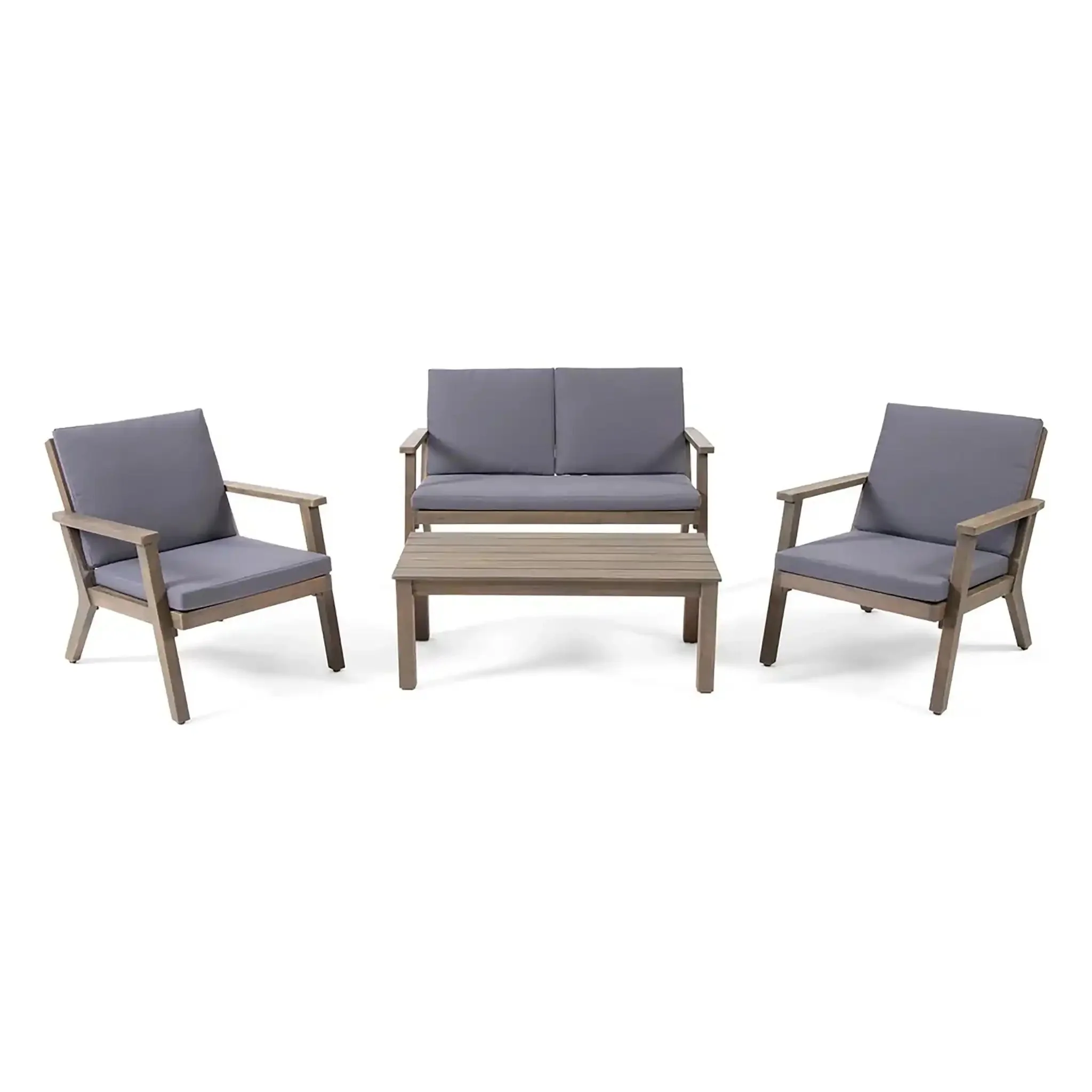 Avacyn - Outdoor Acacia Wood 4 Seater Chat Set With Cushions - Image 2