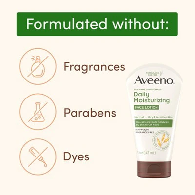 Aveeno Daily Moisturizing Prebiotic Oat Face Cream for Dry Skin 5fl oz - Imperfect Container - Image 7