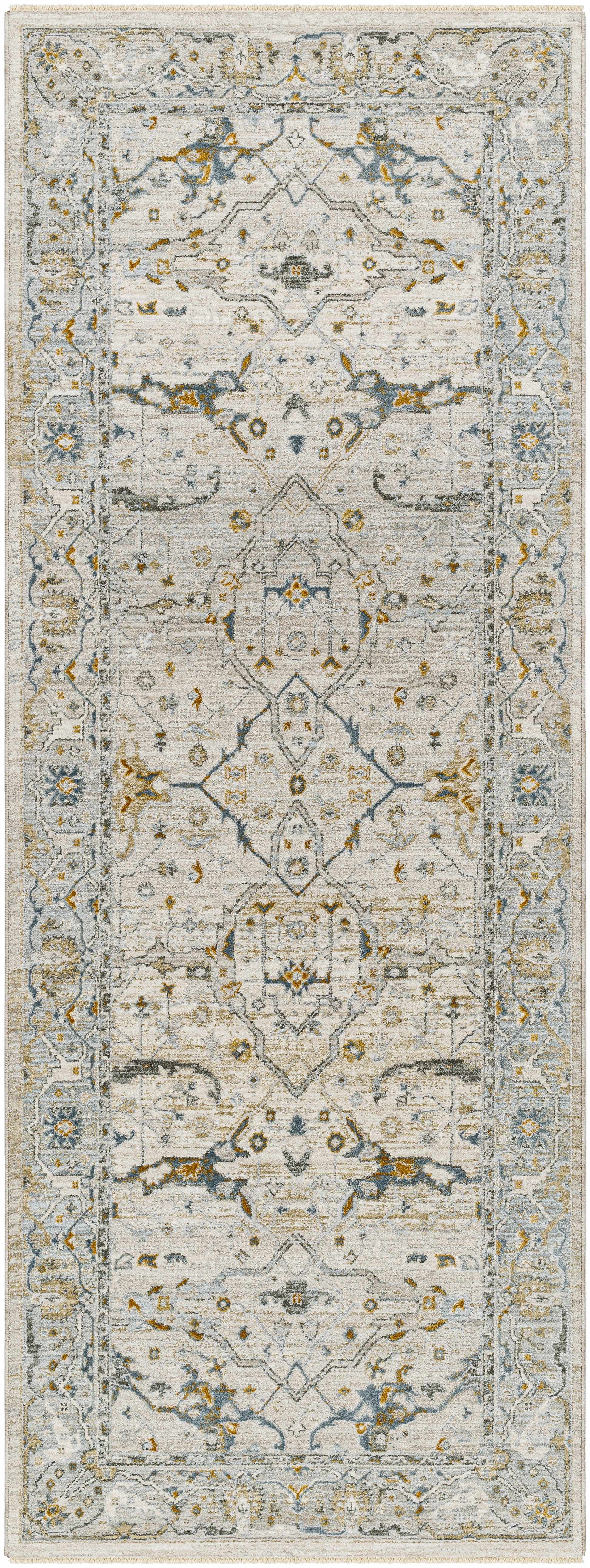 Aviva Off-White Textured Rug with Fringes - Image 12