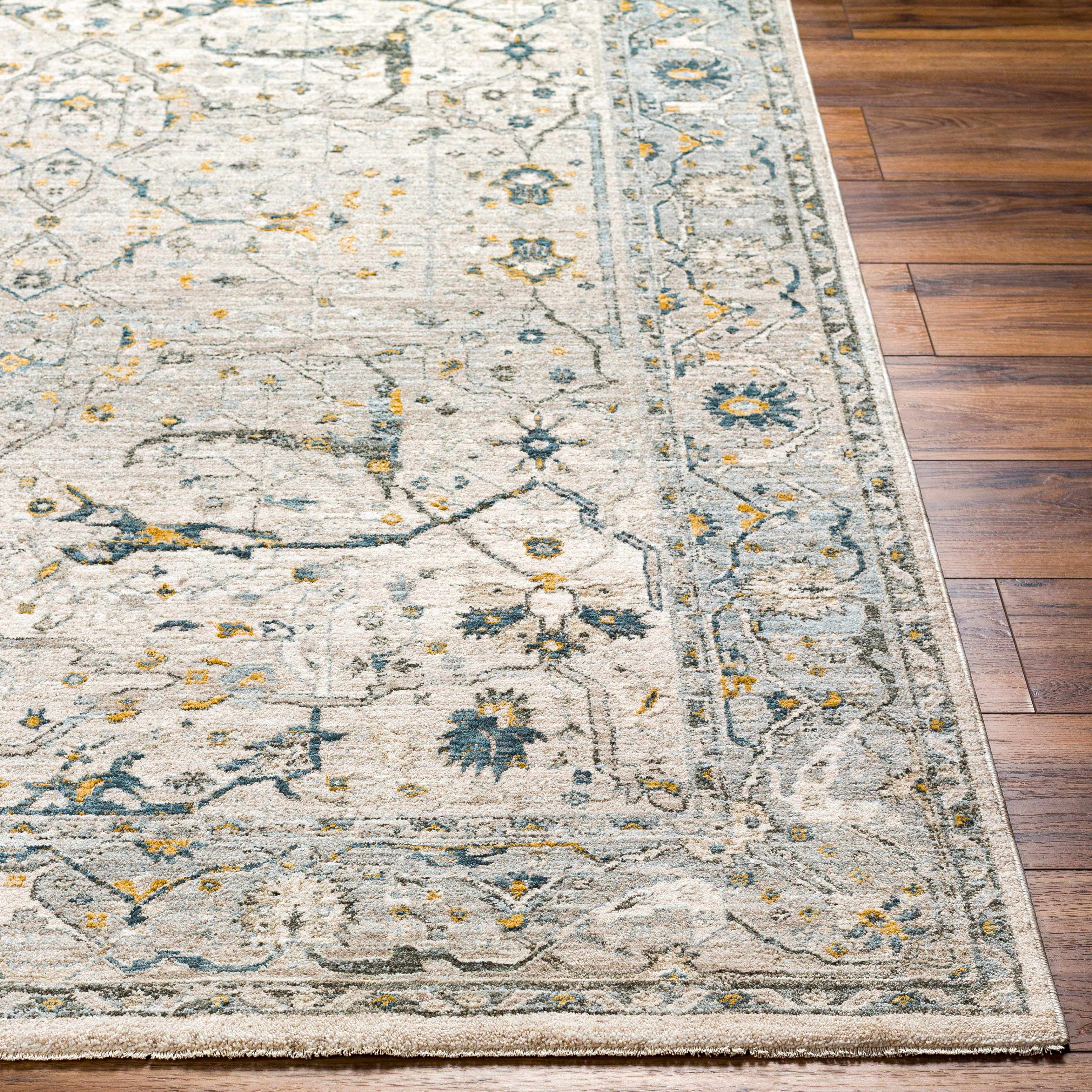 Aviva Off-White Textured Rug with Fringes - Image 3