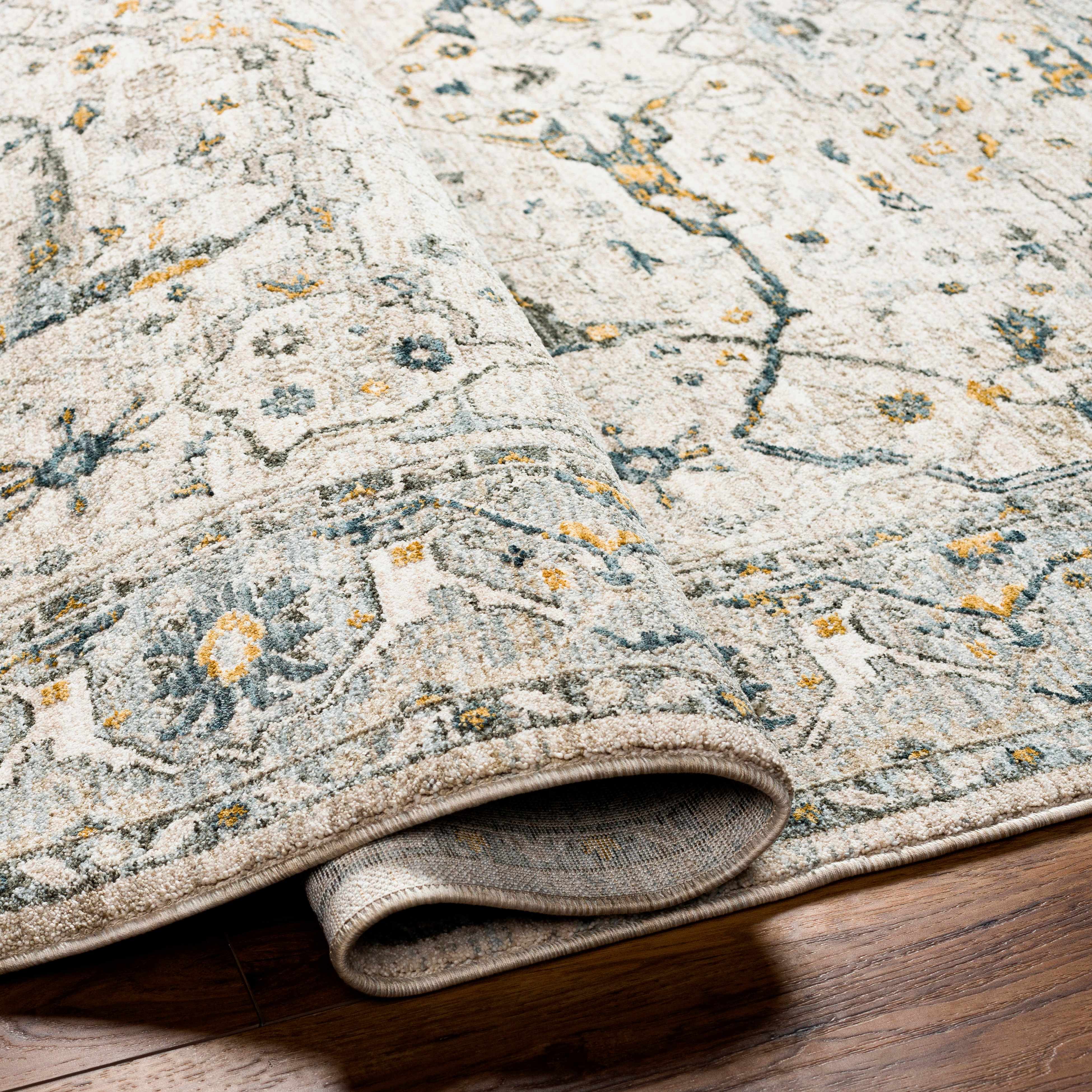 Aviva Off-White Textured Rug with Fringes - Image 4