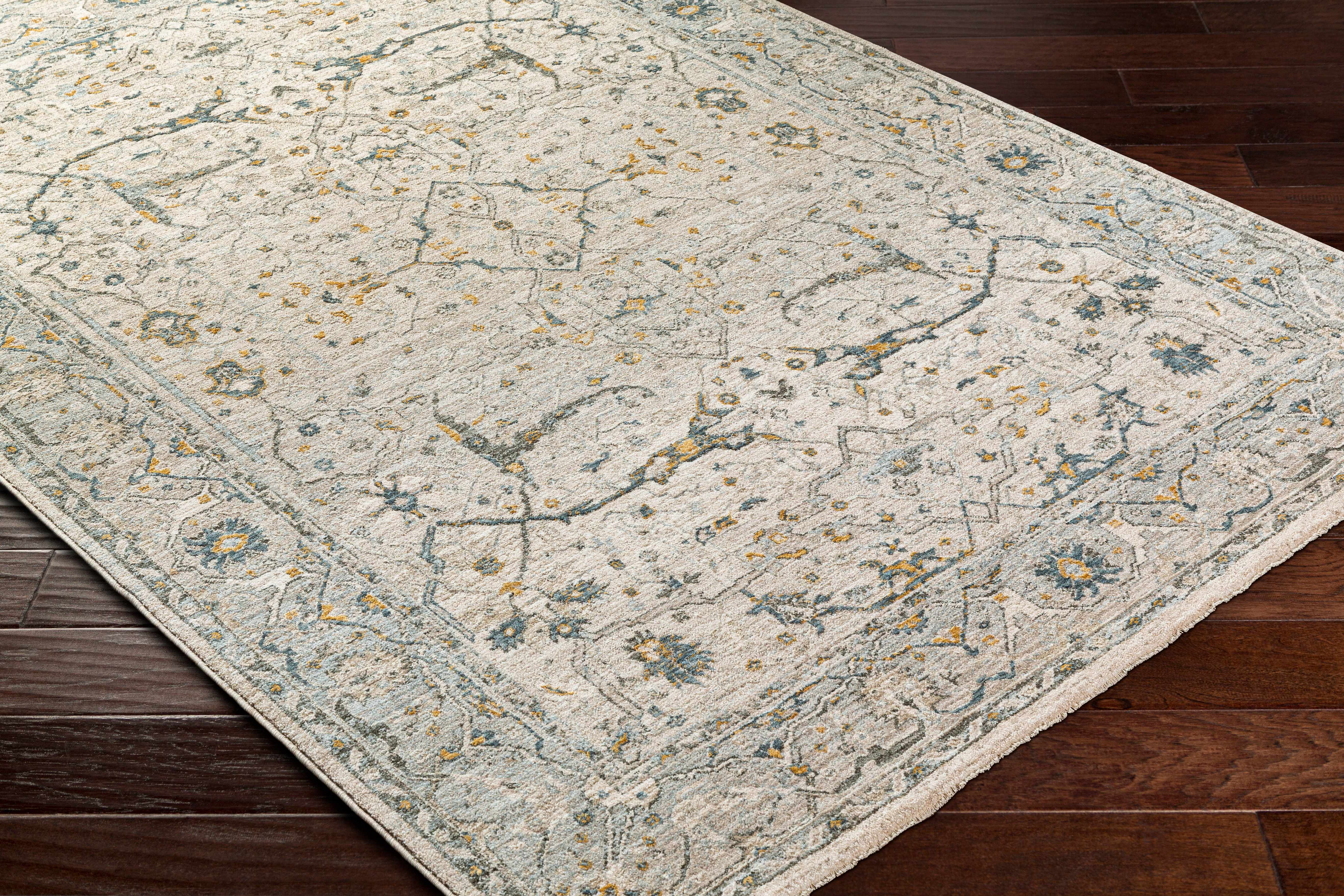 Aviva Off-White Textured Rug with Fringes - Image 5