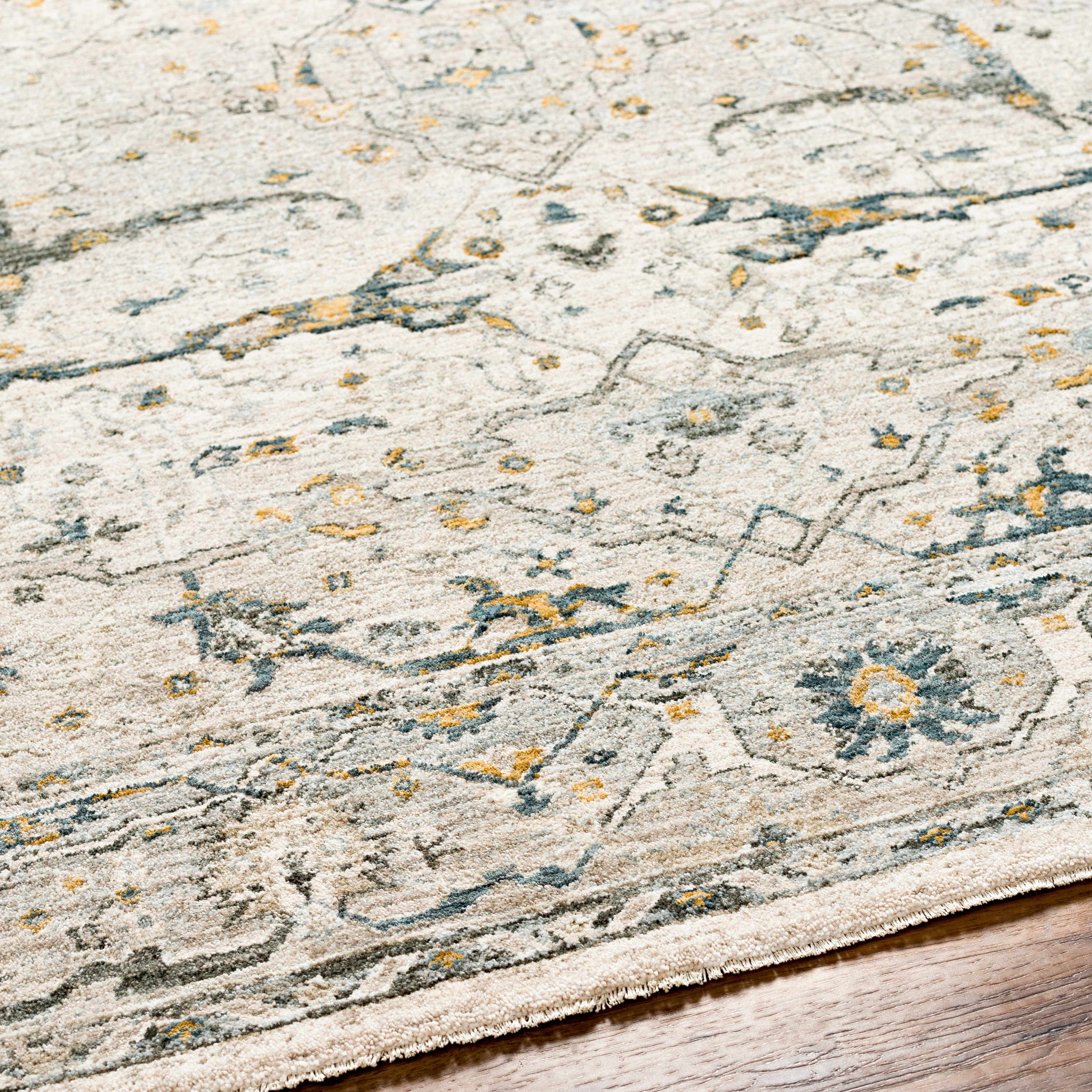 Aviva Off-White Textured Rug with Fringes - Image 6