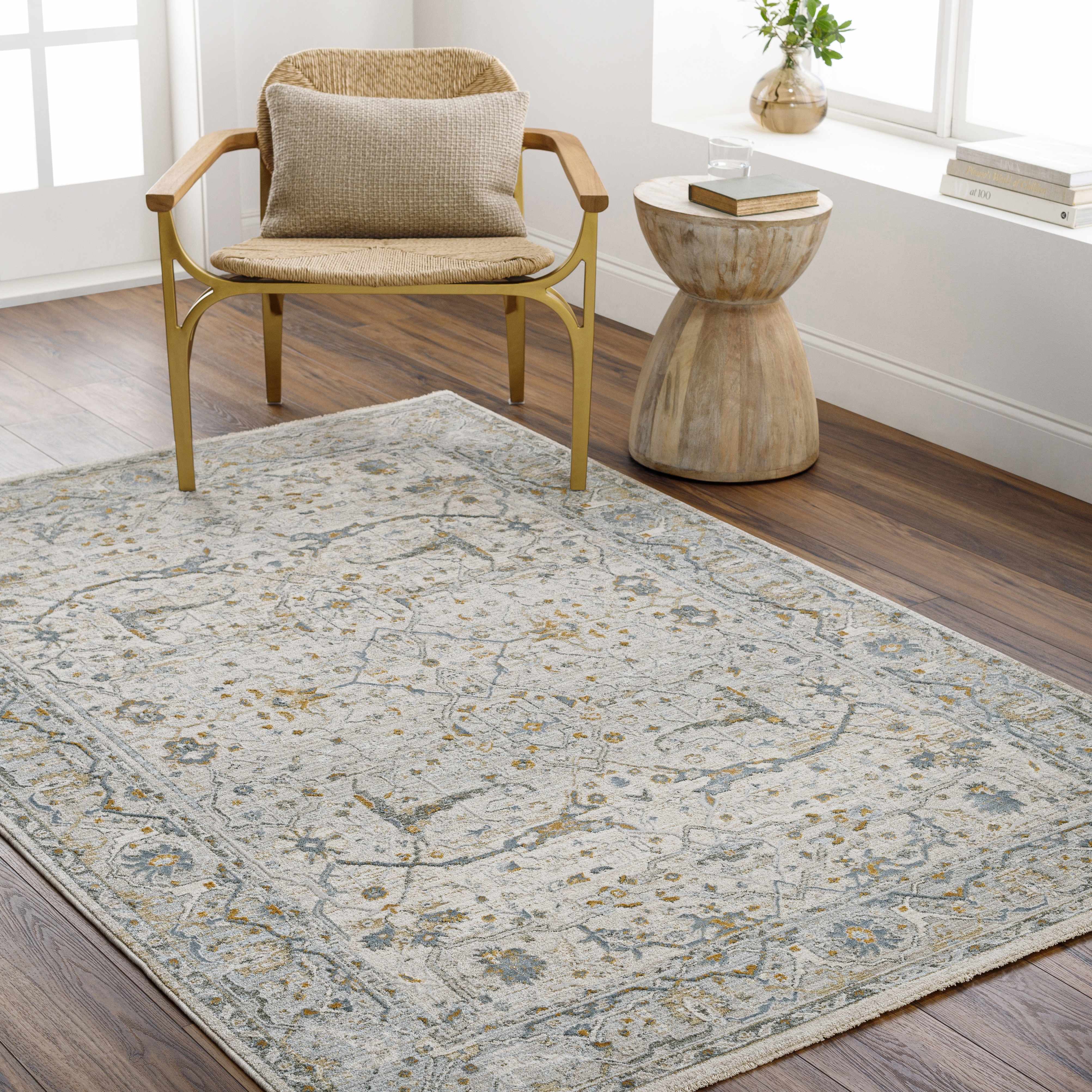 Aviva Off-White Textured Rug with Fringes - Image 7